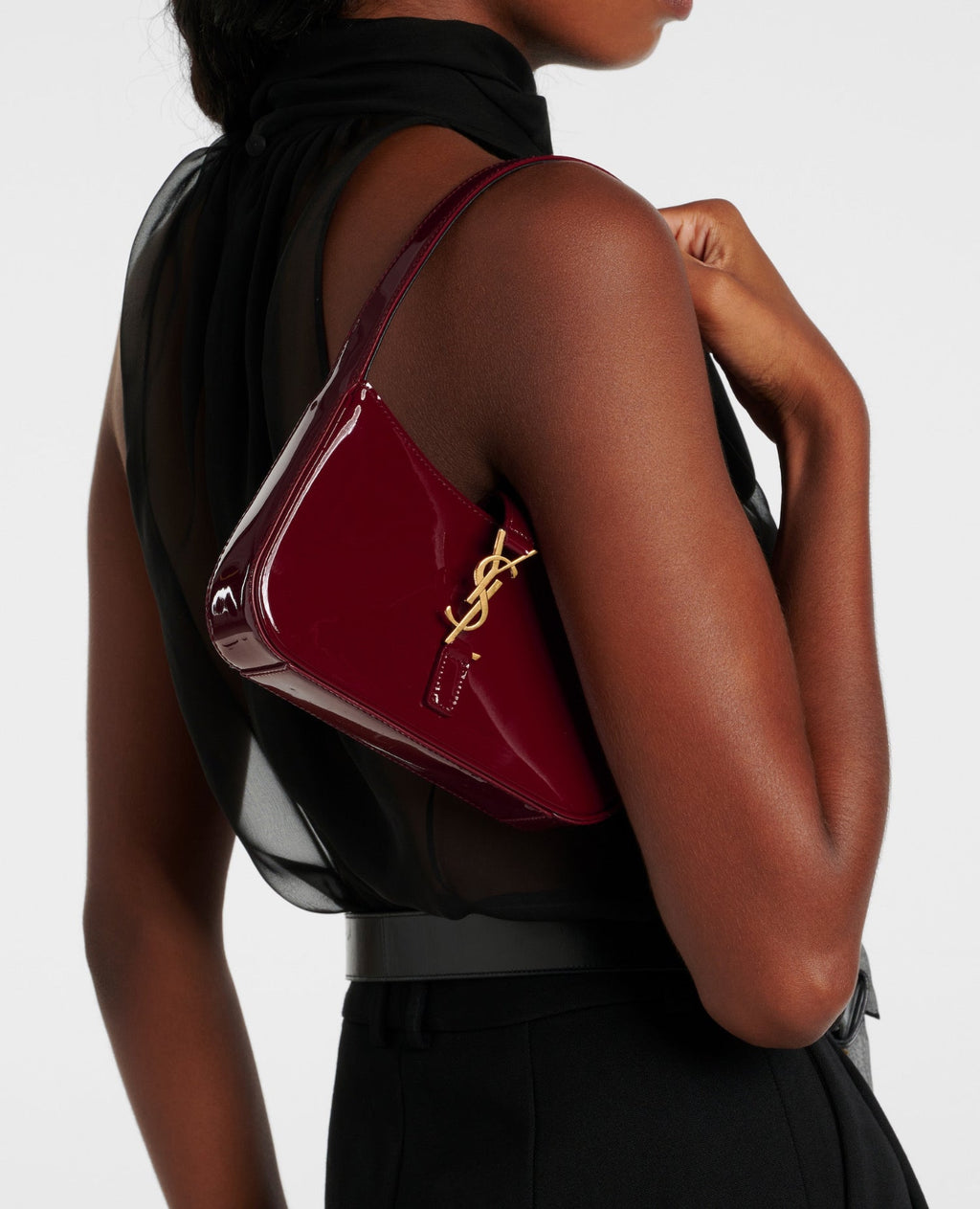 Saint Laurent Mini LE 5 À 7 In Patent Leather
