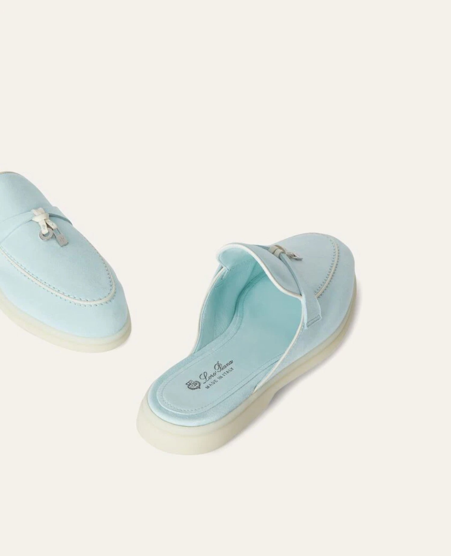 Loro Piana Babouche Charms Walk Loafers Sapphire Blue