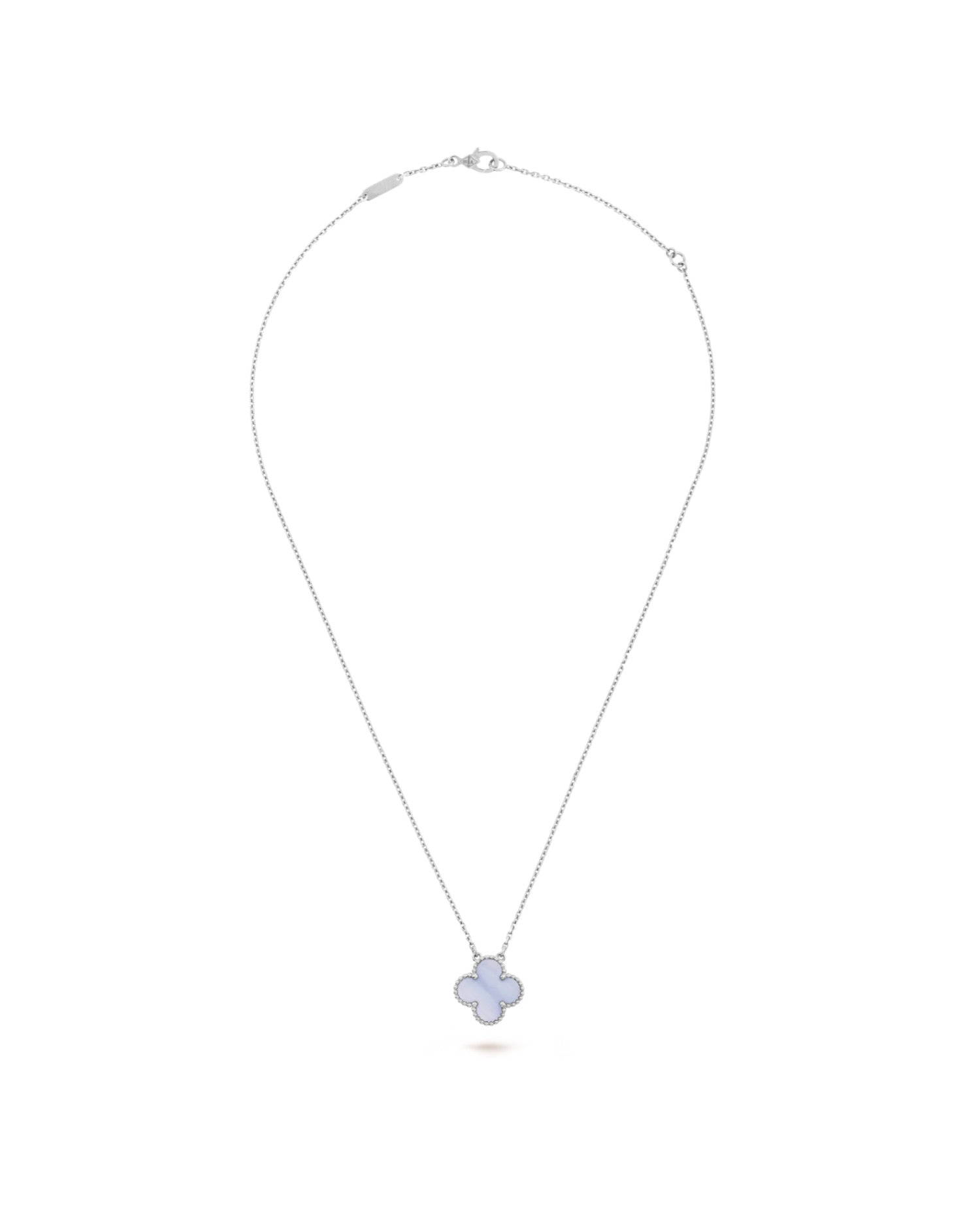 Van Cleef Vintage Alhambra pendant, white gold, Chalcedony