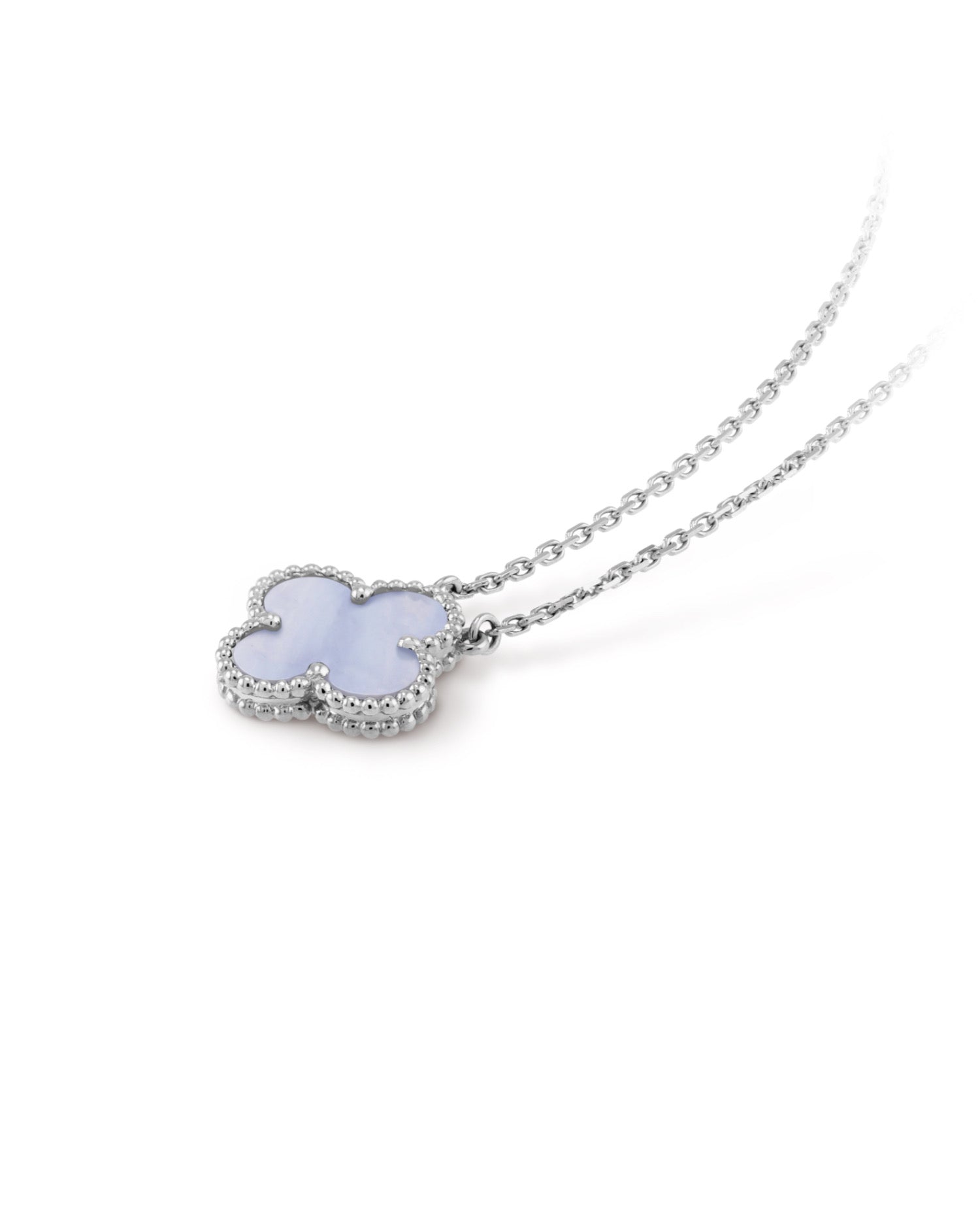 Van Cleef Vintage Alhambra pendant, white gold, Chalcedony
