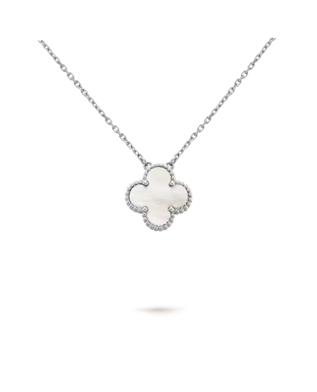 Van Cleef Vintage Alhambra pendant, white gold, Mother-of-pearl