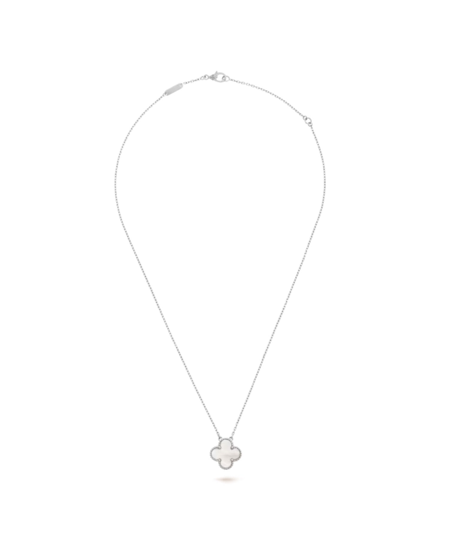 Van Cleef Vintage Alhambra pendant, white gold, Mother-of-pearl