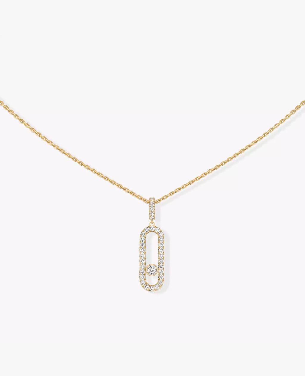Messika Move Uno Pavé LM Necklace Yellow Gold