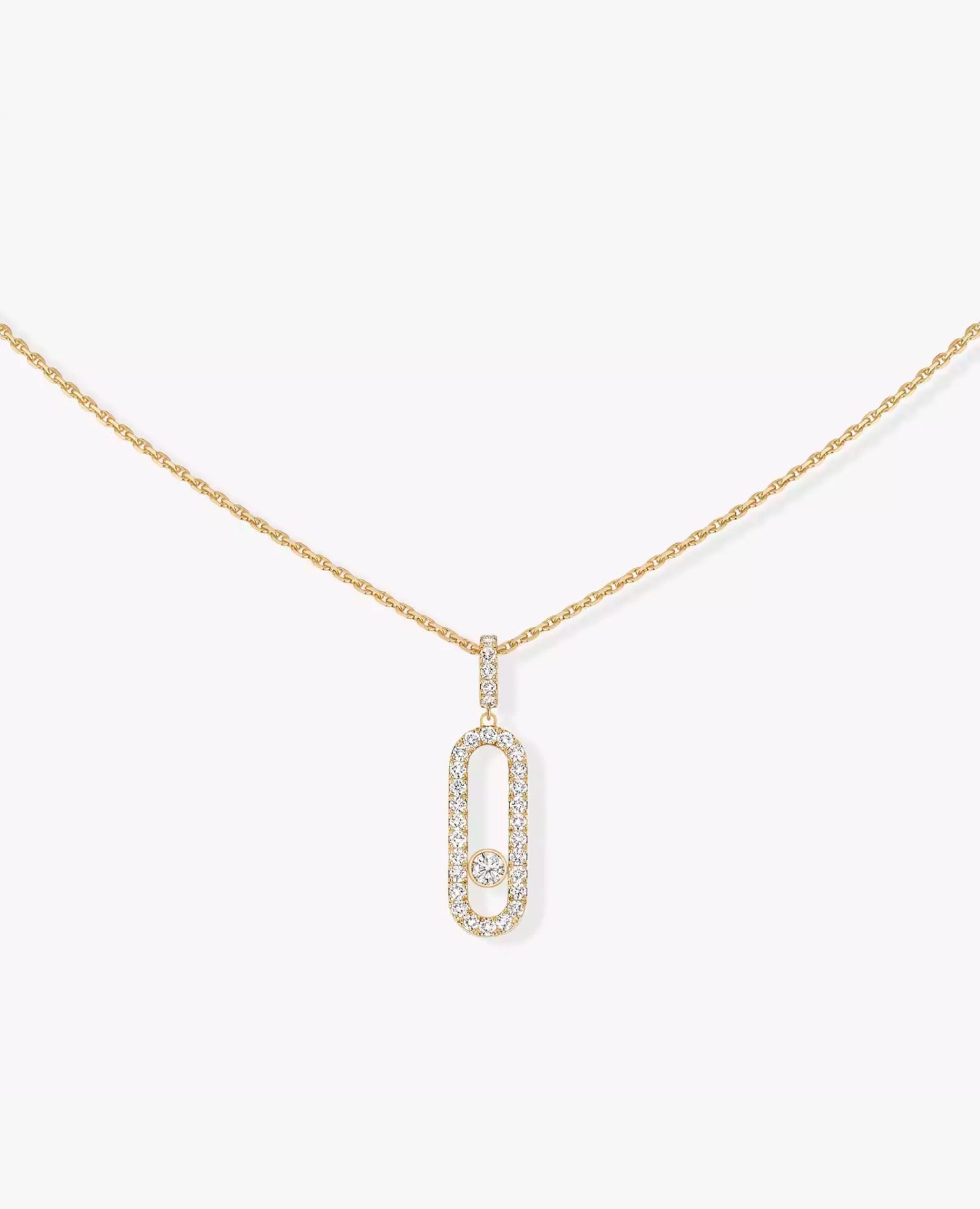 Messika Move Uno Pavé LM Necklace Yellow Gold