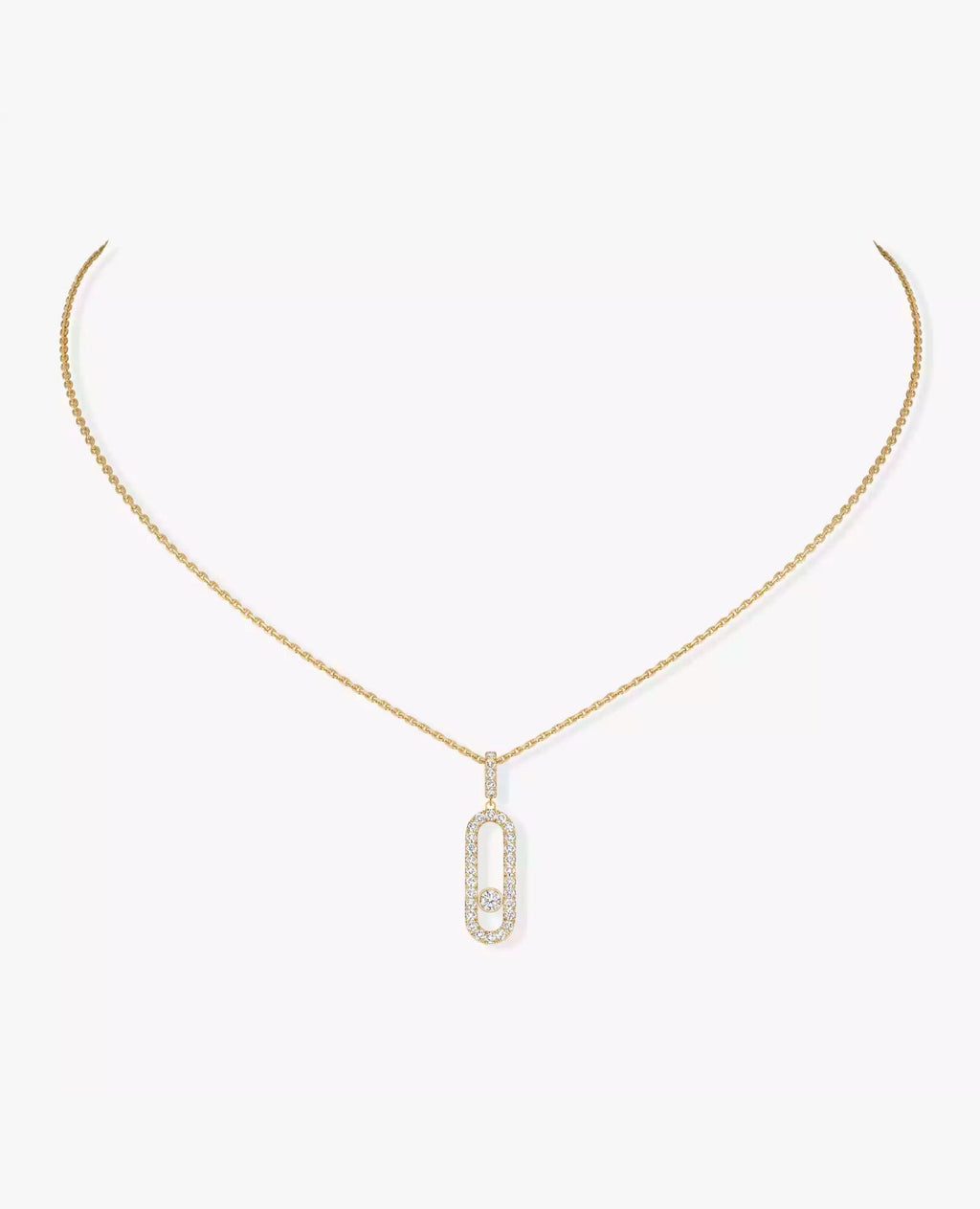 Messika Move Uno Pavé LM Necklace Yellow Gold