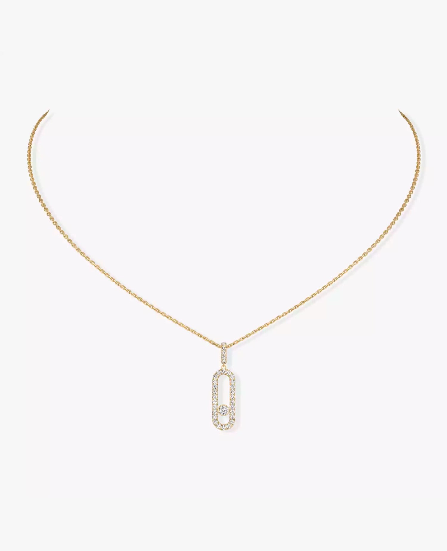 Messika Move Uno Pavé LM Necklace Yellow Gold