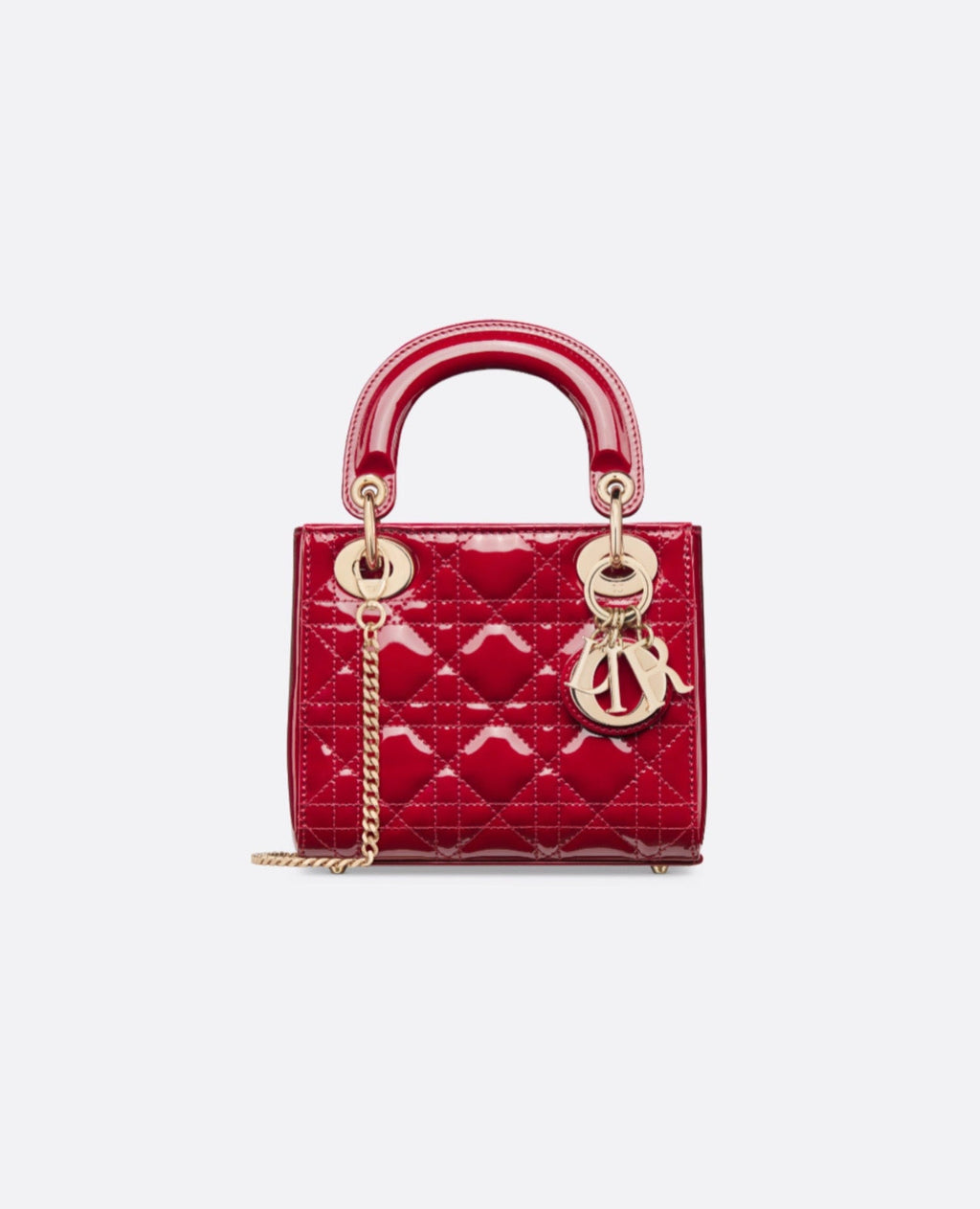 Christian Dior Mini Lady Dior Bag Cherry Red Patent