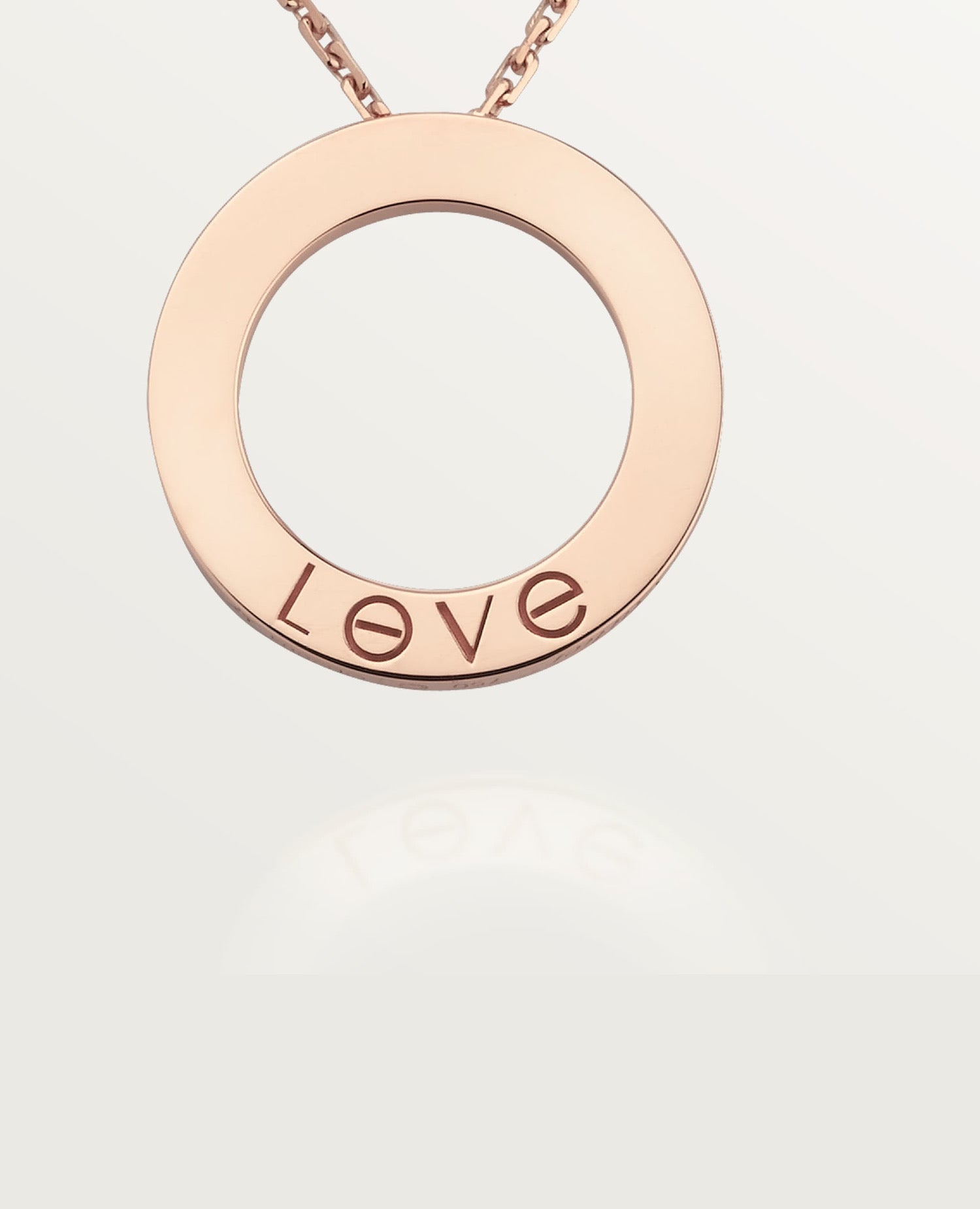 Cartier Love Rose Gold Necklace, 3 Diamonds, Rose Gold