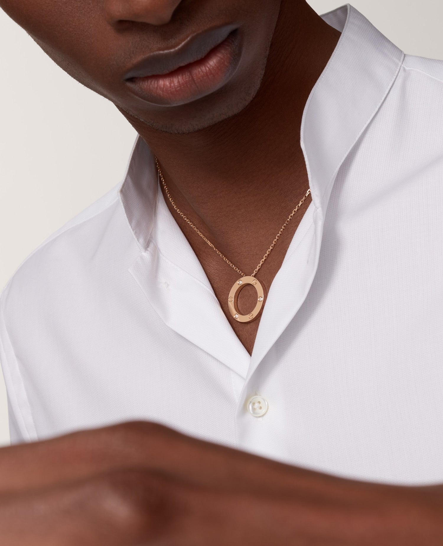 Cartier Love Rose Gold Necklace, 3 Diamonds, Rose Gold