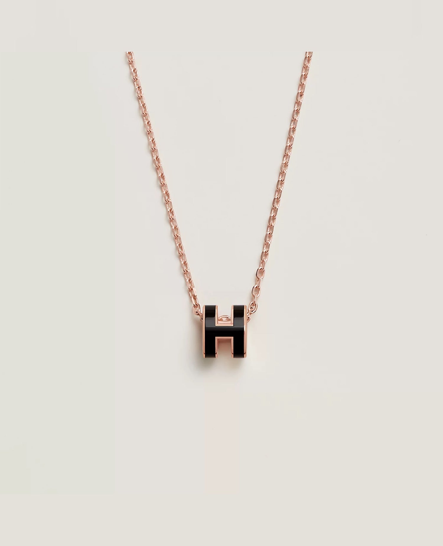 Hermès Mini Pop H Pendant Rose Gold Noir