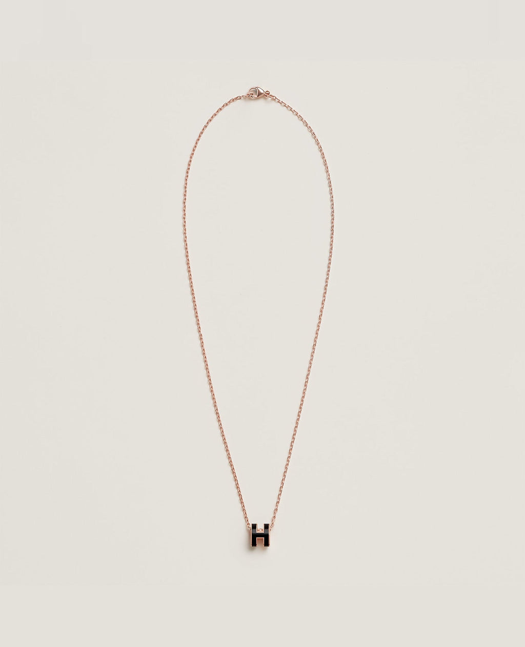 Hermès Mini Pop H Pendant Rose Gold Noir
