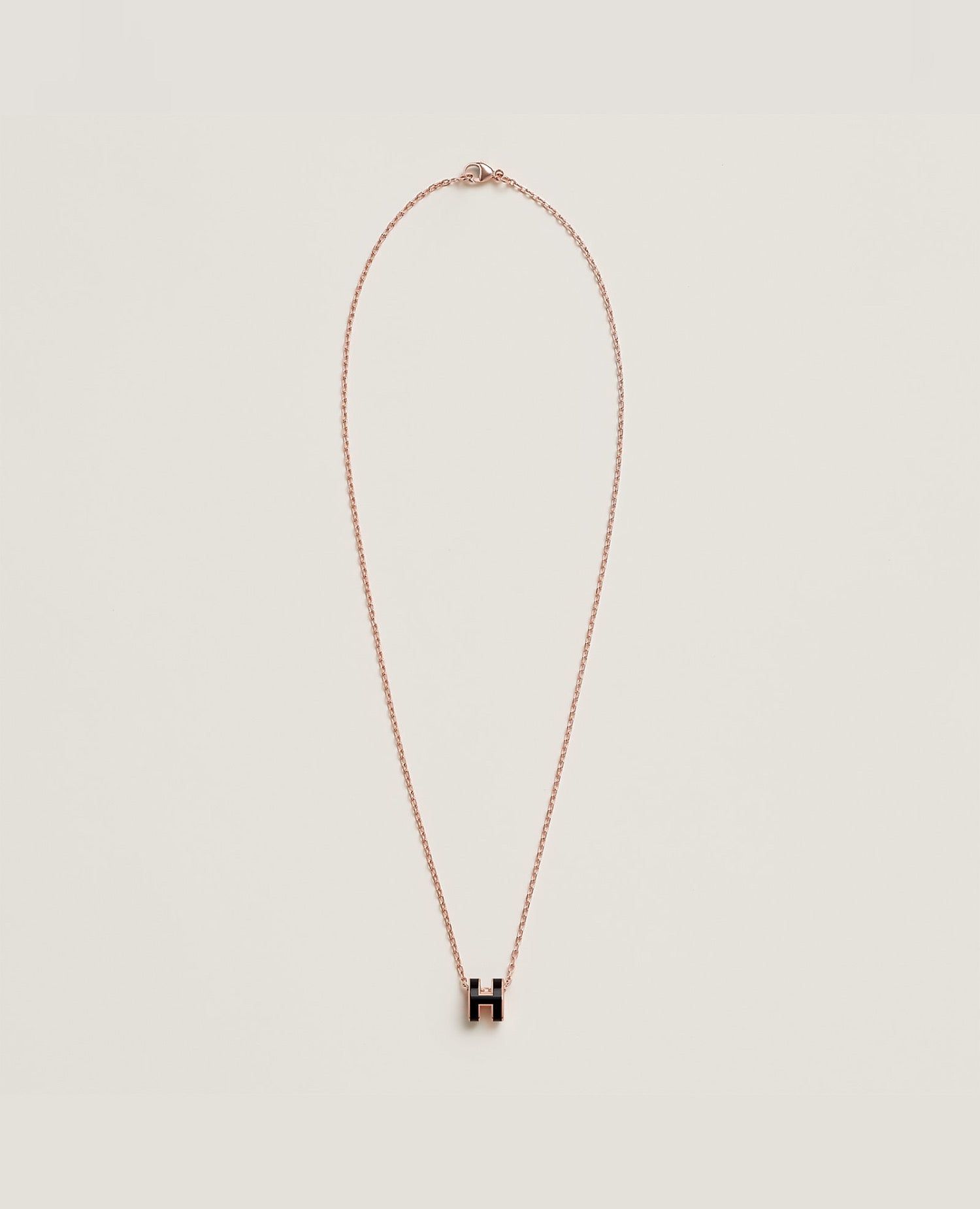 Hermès Mini Pop H Pendant Rose Gold Noir