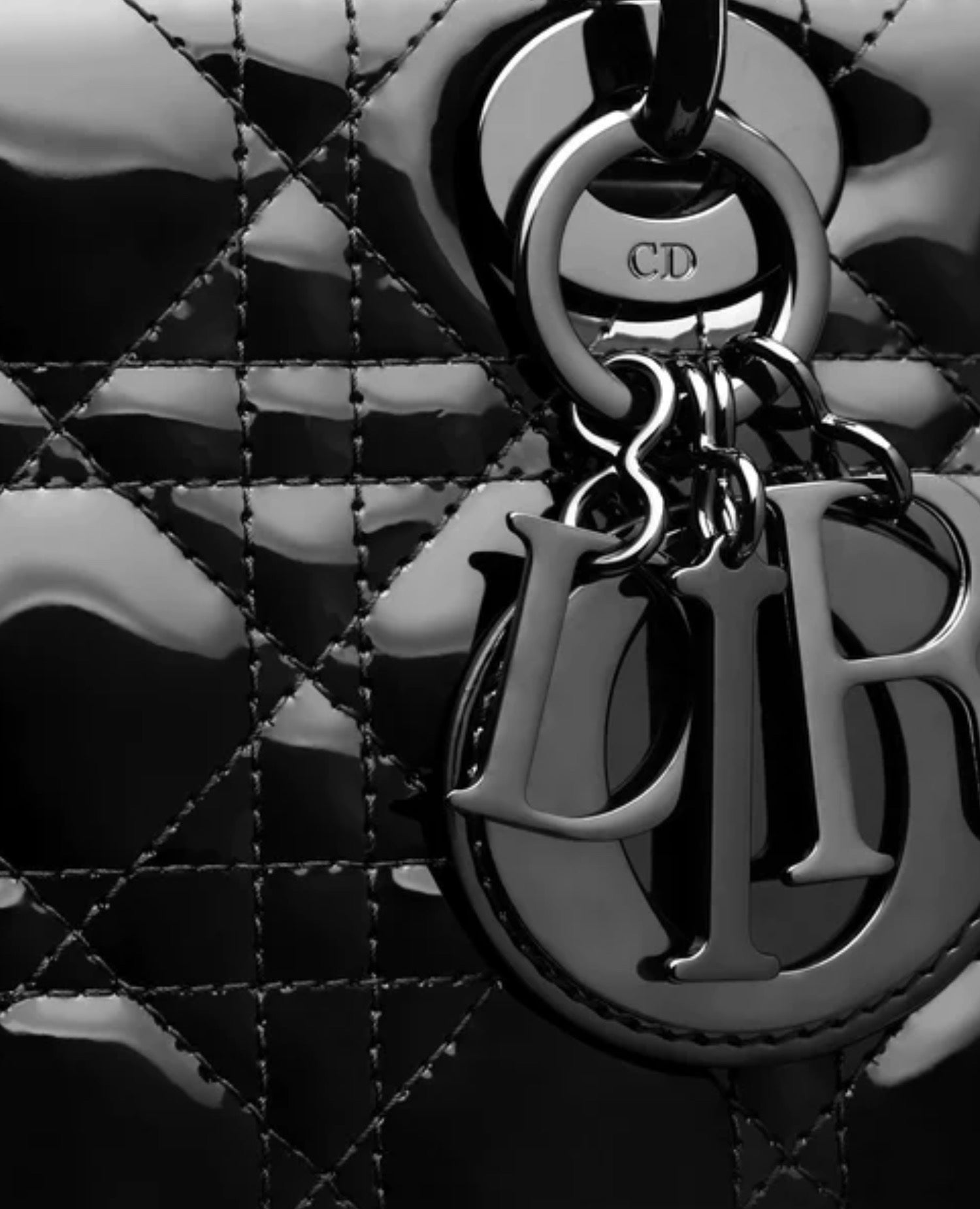 Christian Dior Small Lady Dior Bag Black Ultra-Glossy Patent