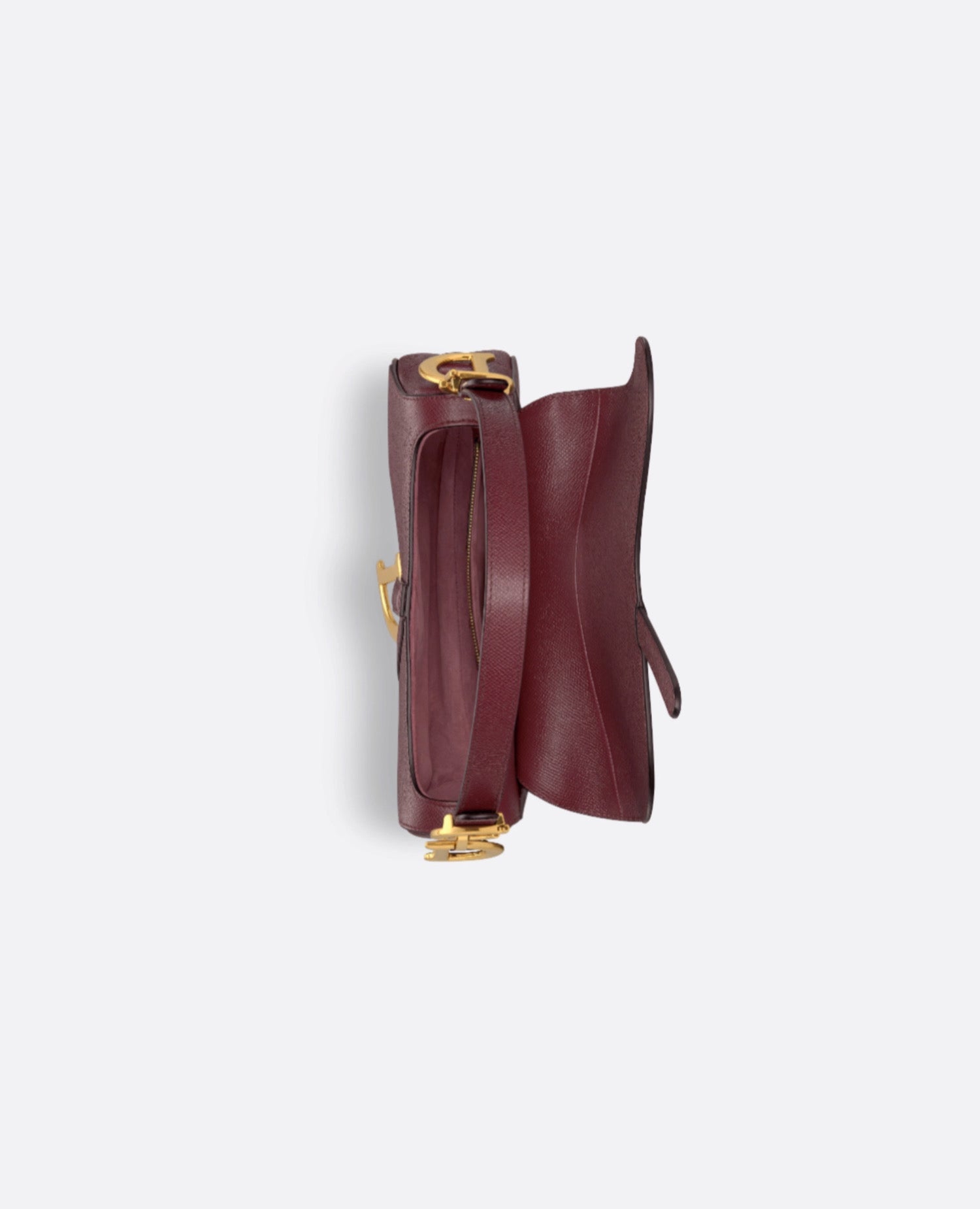 Christian Dior Saddle Bag with Strap Burgundy