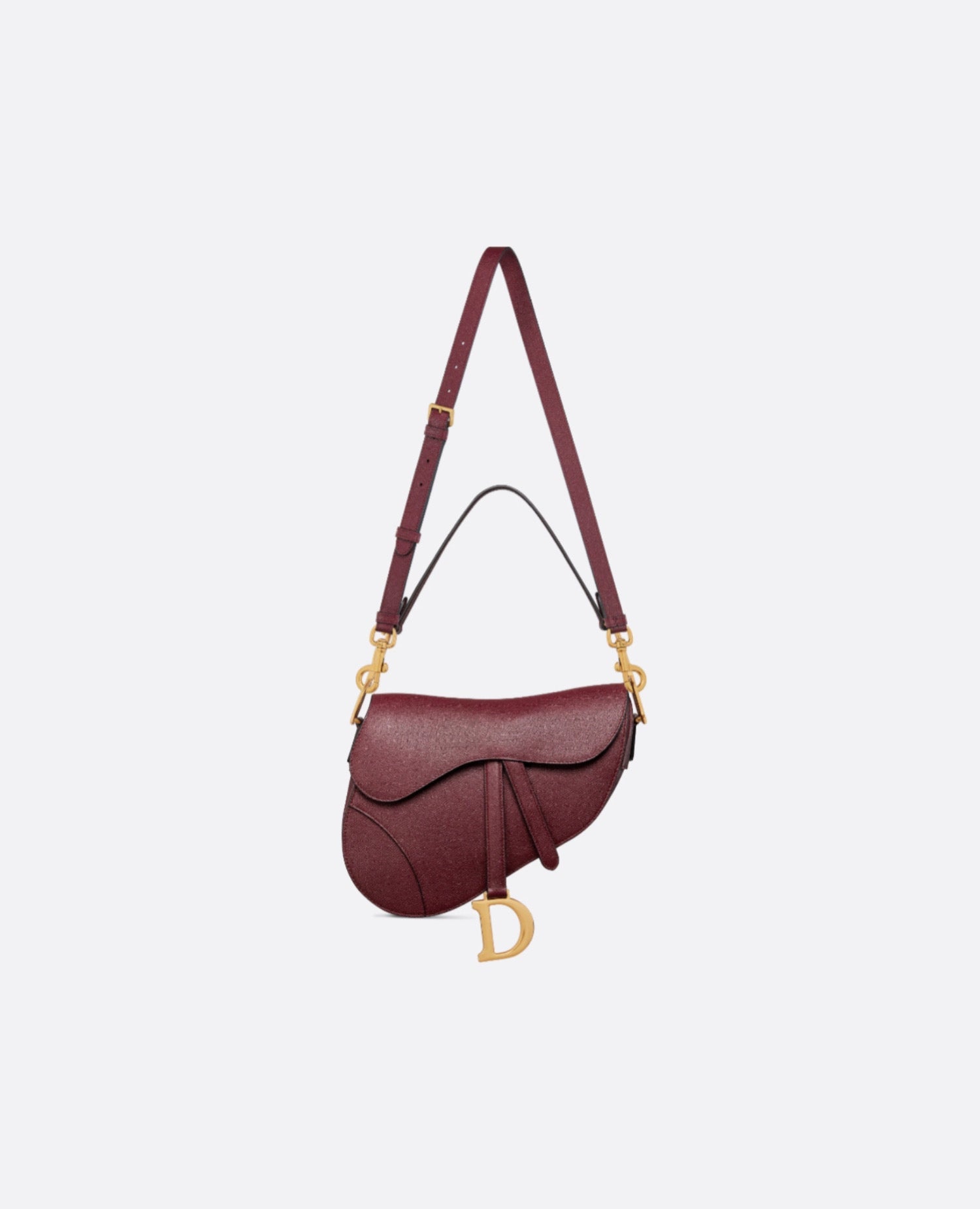 Christian Dior Saddle Bag with Strap Burgundy