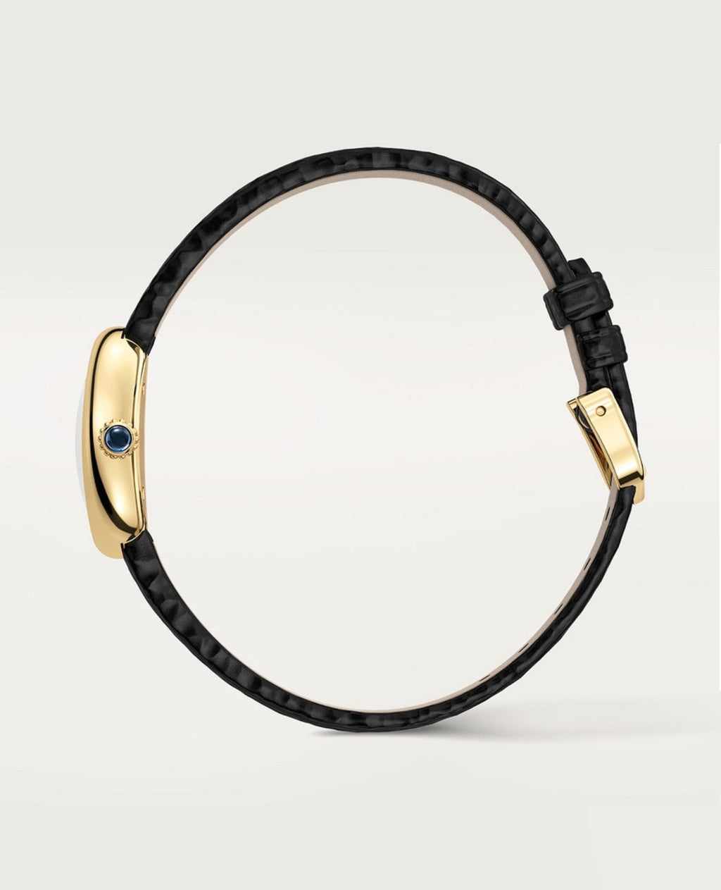 Cartier BAIGNOIRE Watch, Mini Model, Black Strap