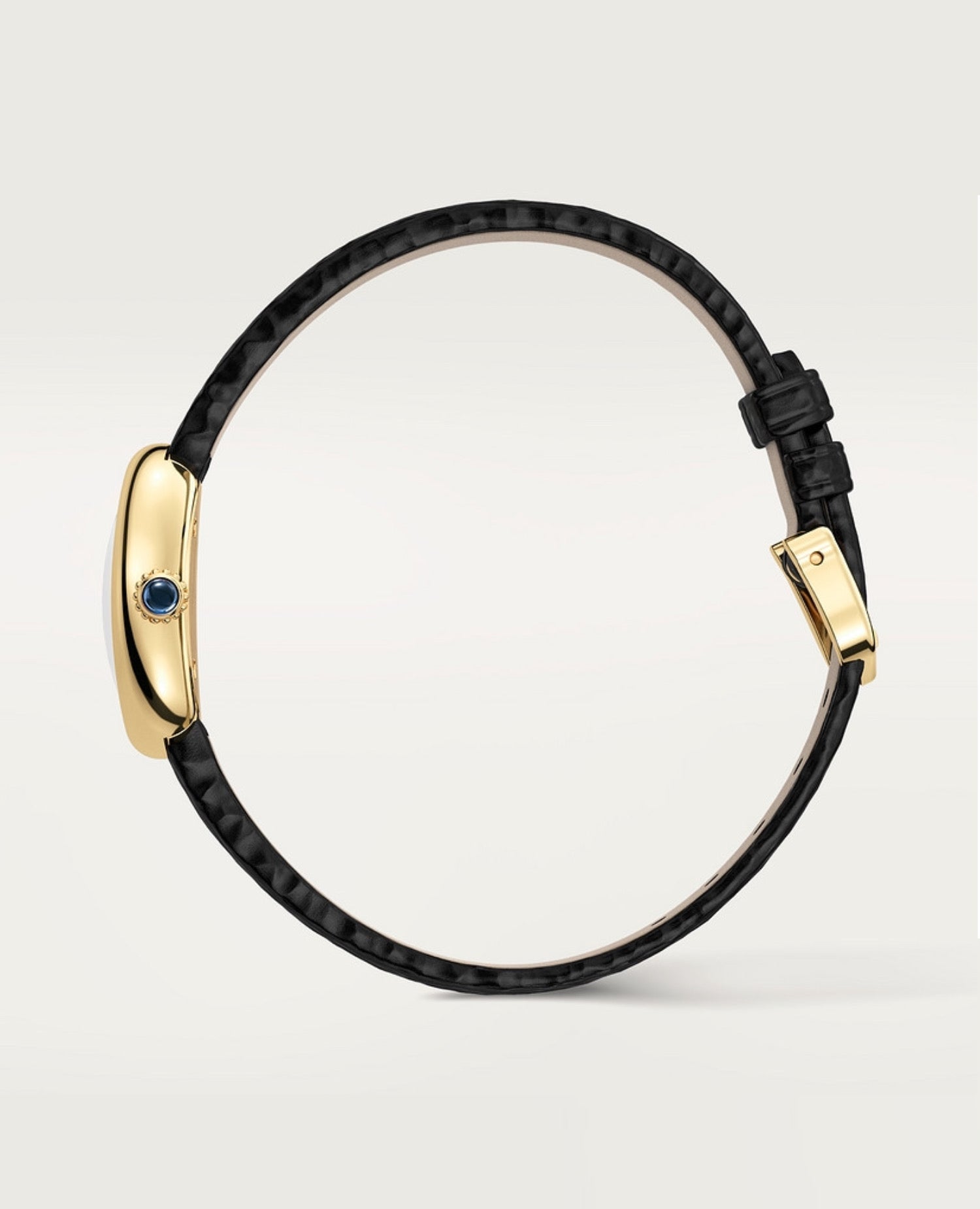 Cartier BAIGNOIRE Watch, Mini Model, Black Strap