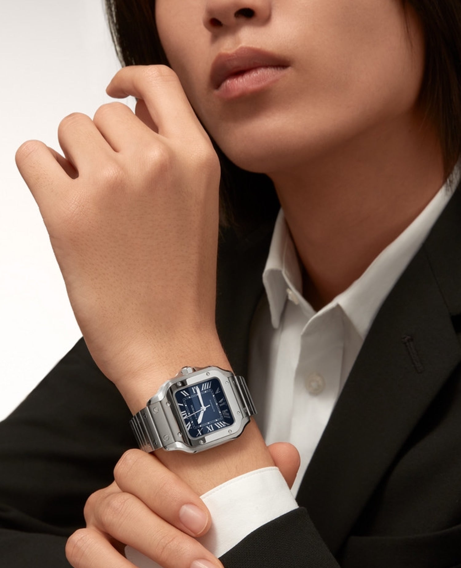 Cartier Santos de Cartier watch, Medium Model, Blue Dial