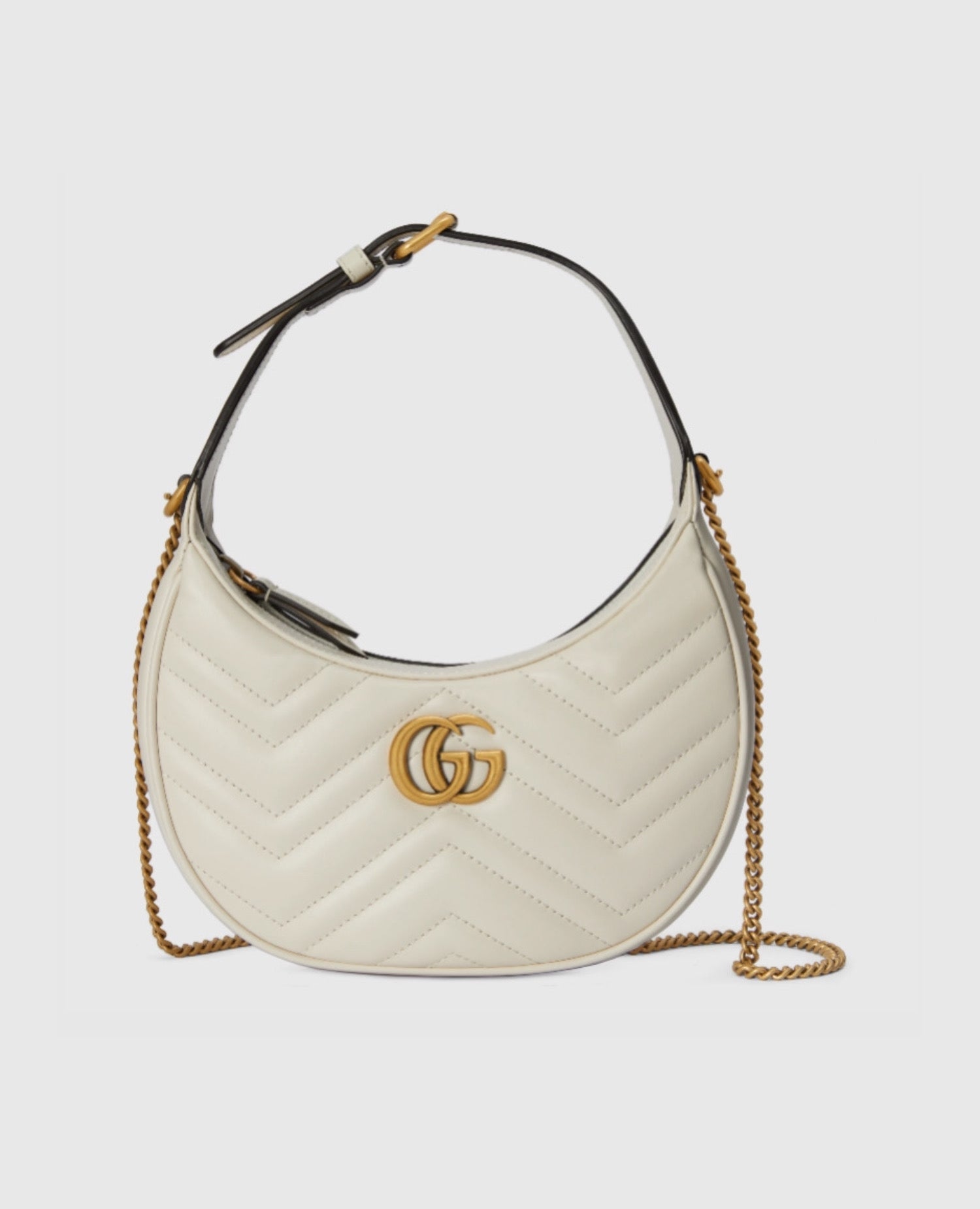 Gucci Half-Moon Sheped Mini Bag White
