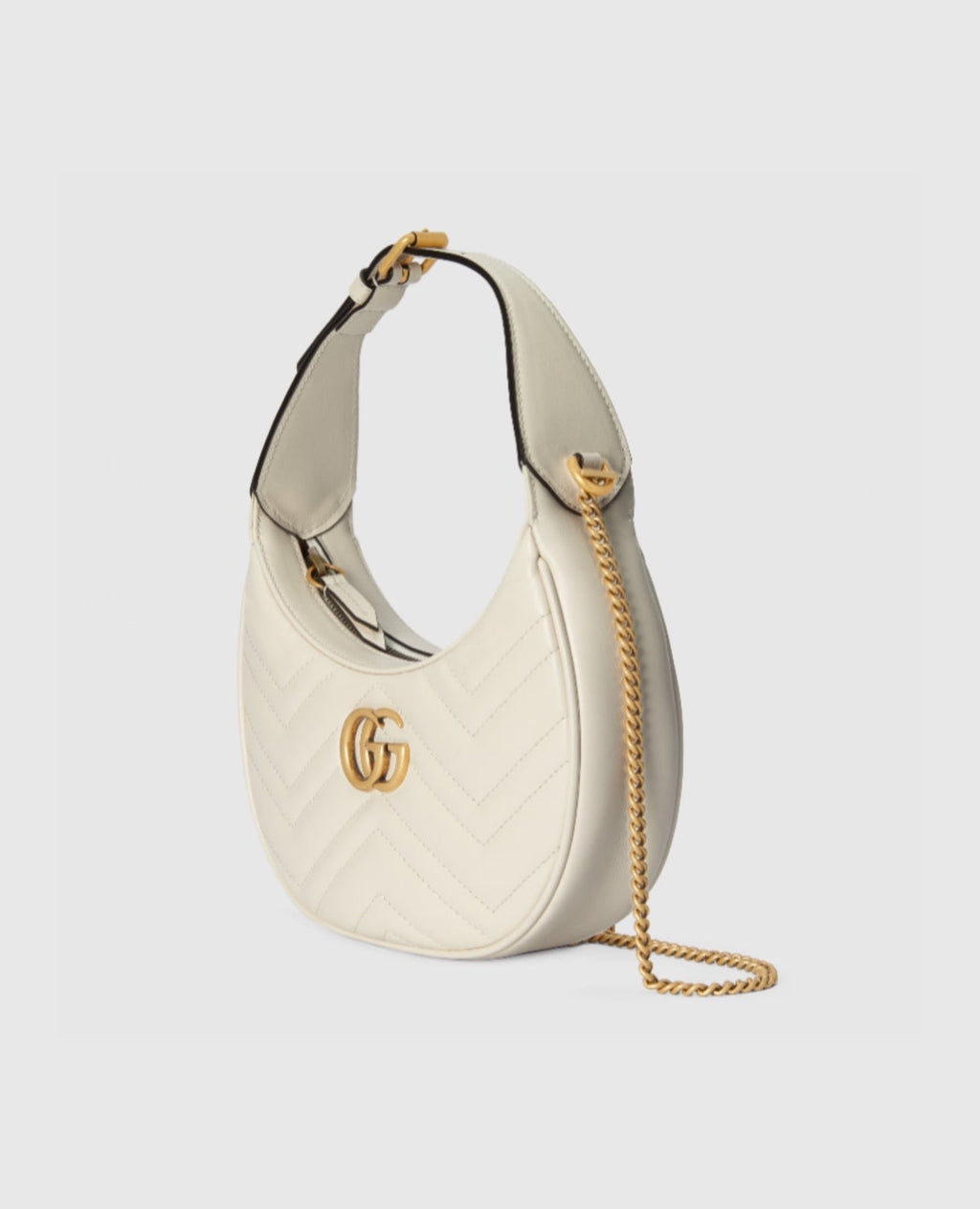 Gucci Half-Moon Sheped Mini Bag White