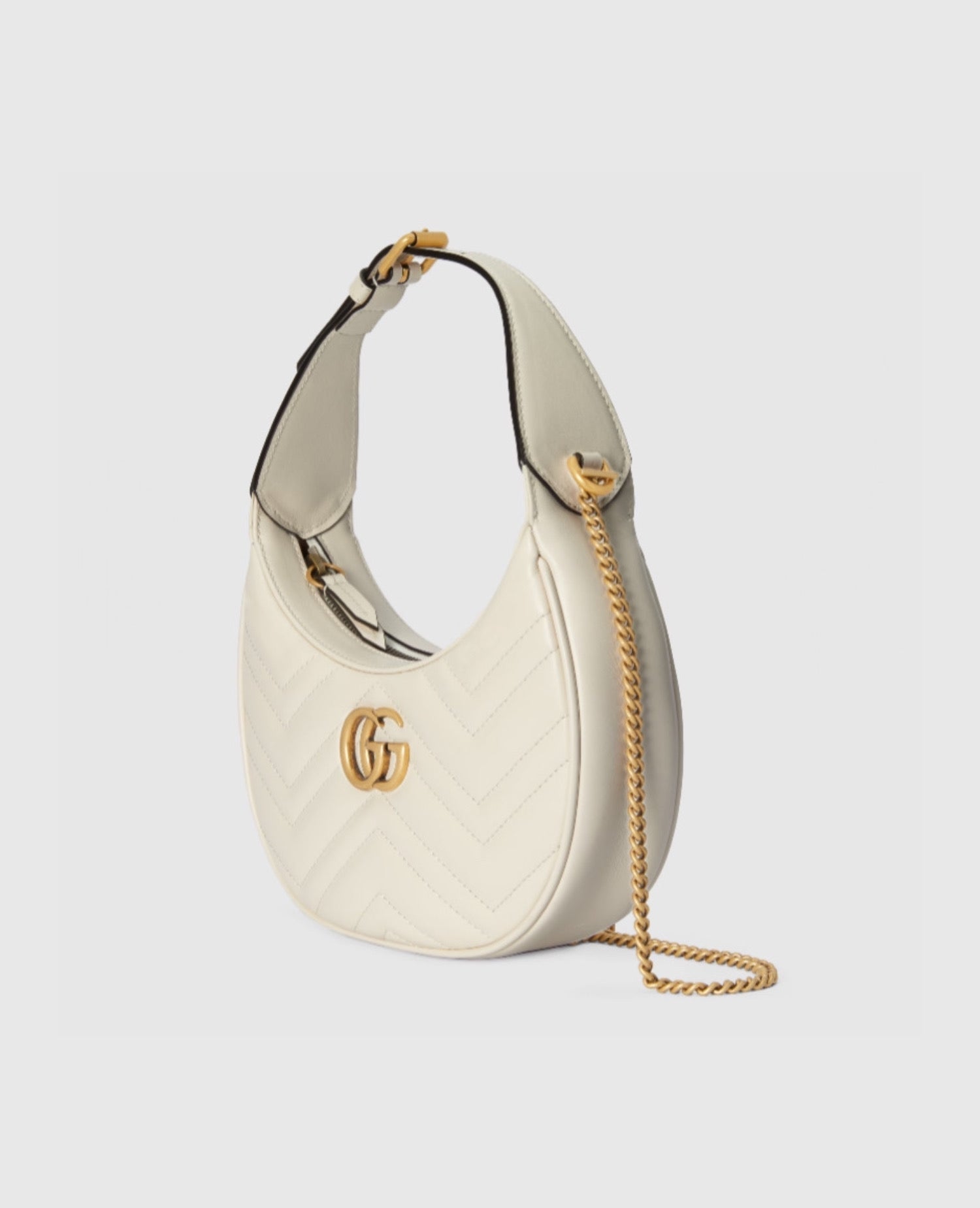 Gucci Half-Moon Sheped Mini Bag White