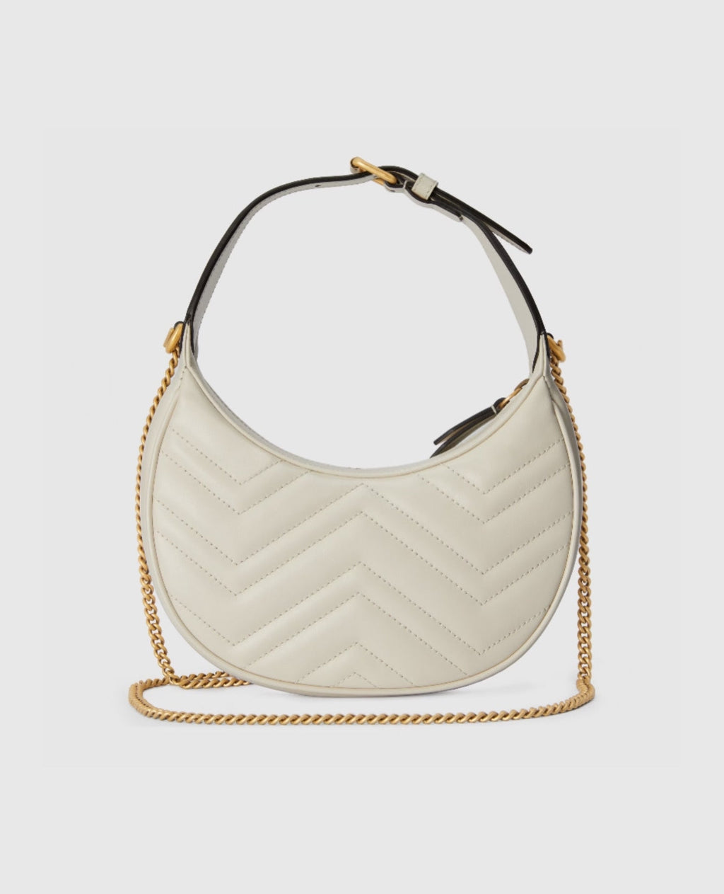 Gucci Half-Moon Sheped Mini Bag White