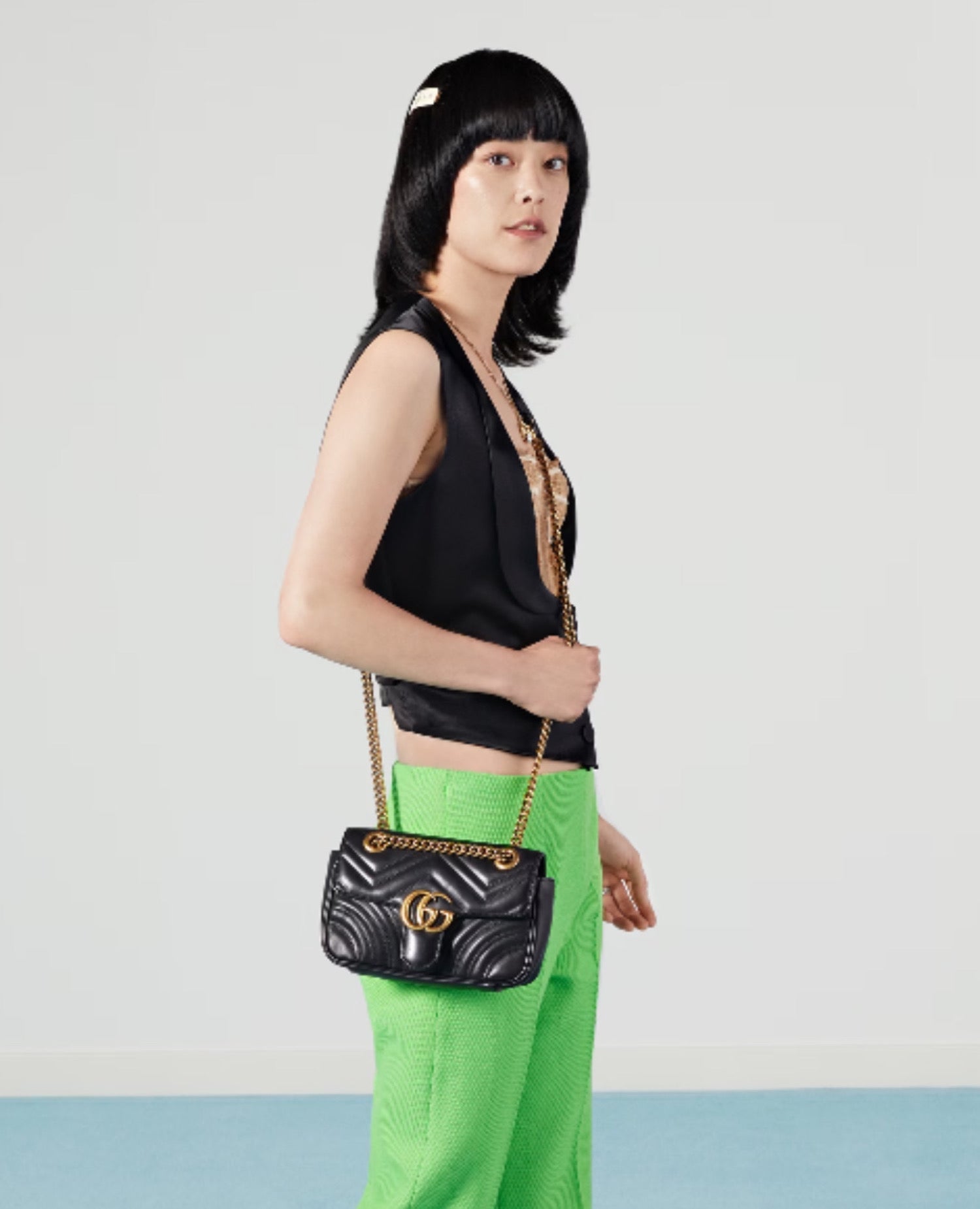 Gucci GG Marmont Matelasssé Mini Bag Black
