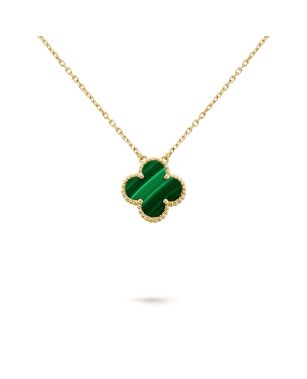 Van Cleef Vintage Alhambra pendant, yellow gold, Malachite