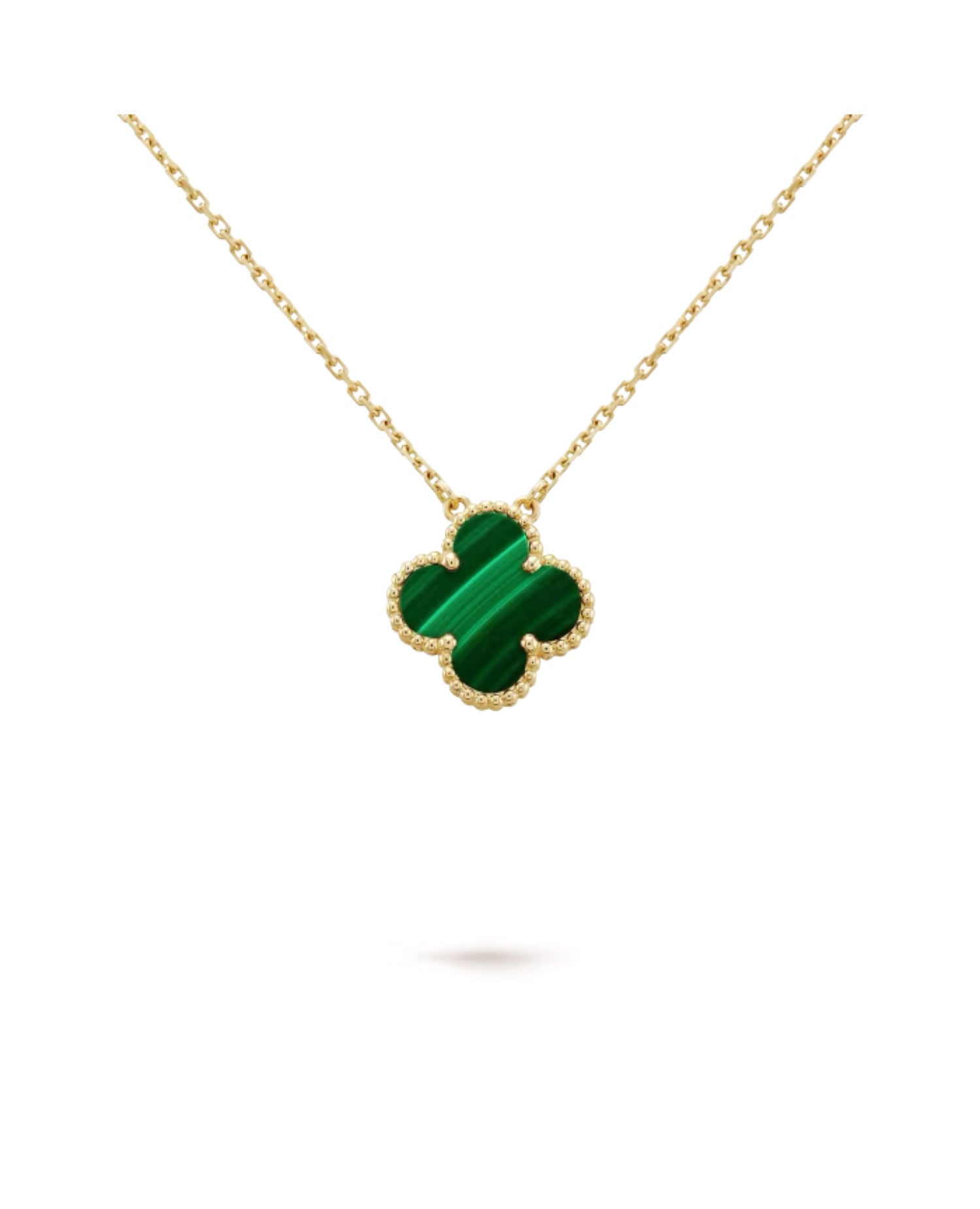 Van Cleef Vintage Alhambra pendant, yellow gold, Malachite