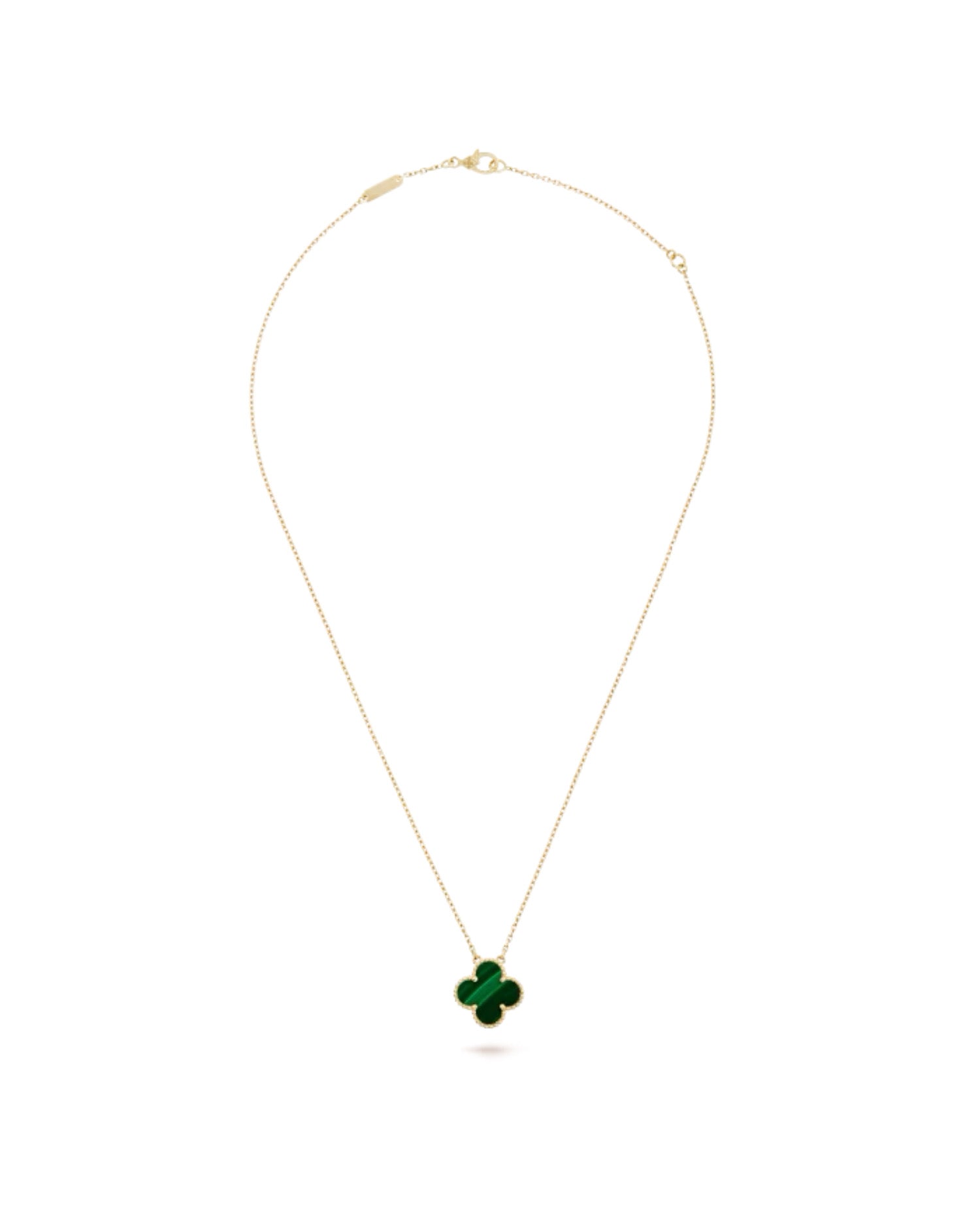 Van Cleef Vintage Alhambra pendant, yellow gold, Malachite