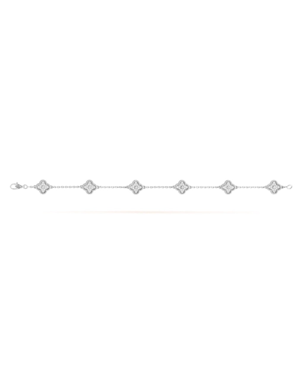 Van Cleef Sweet Alhambra bracelet, 6 motifs, white gold, Diamond
