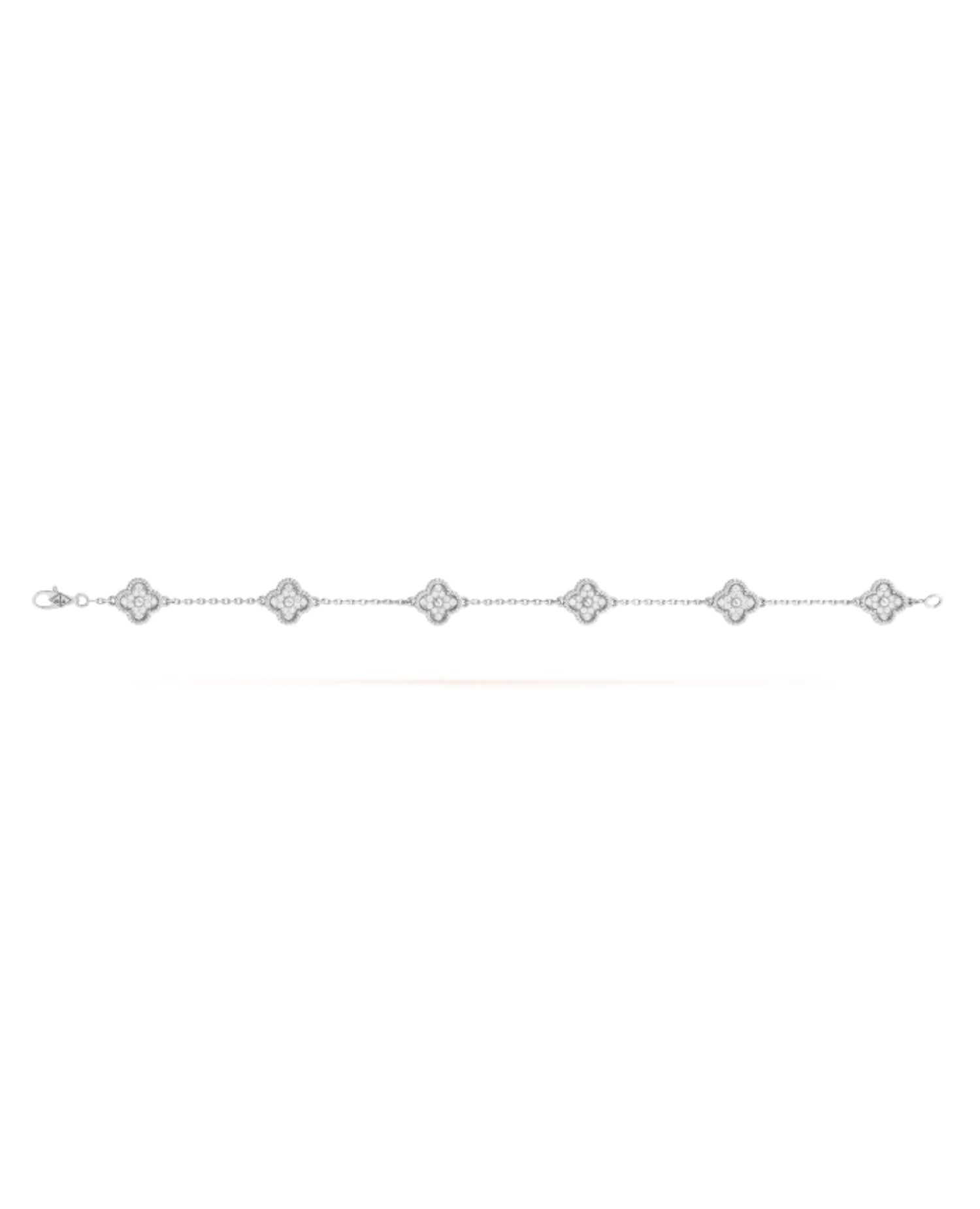Van Cleef Sweet Alhambra bracelet, 6 motifs, white gold, Diamond