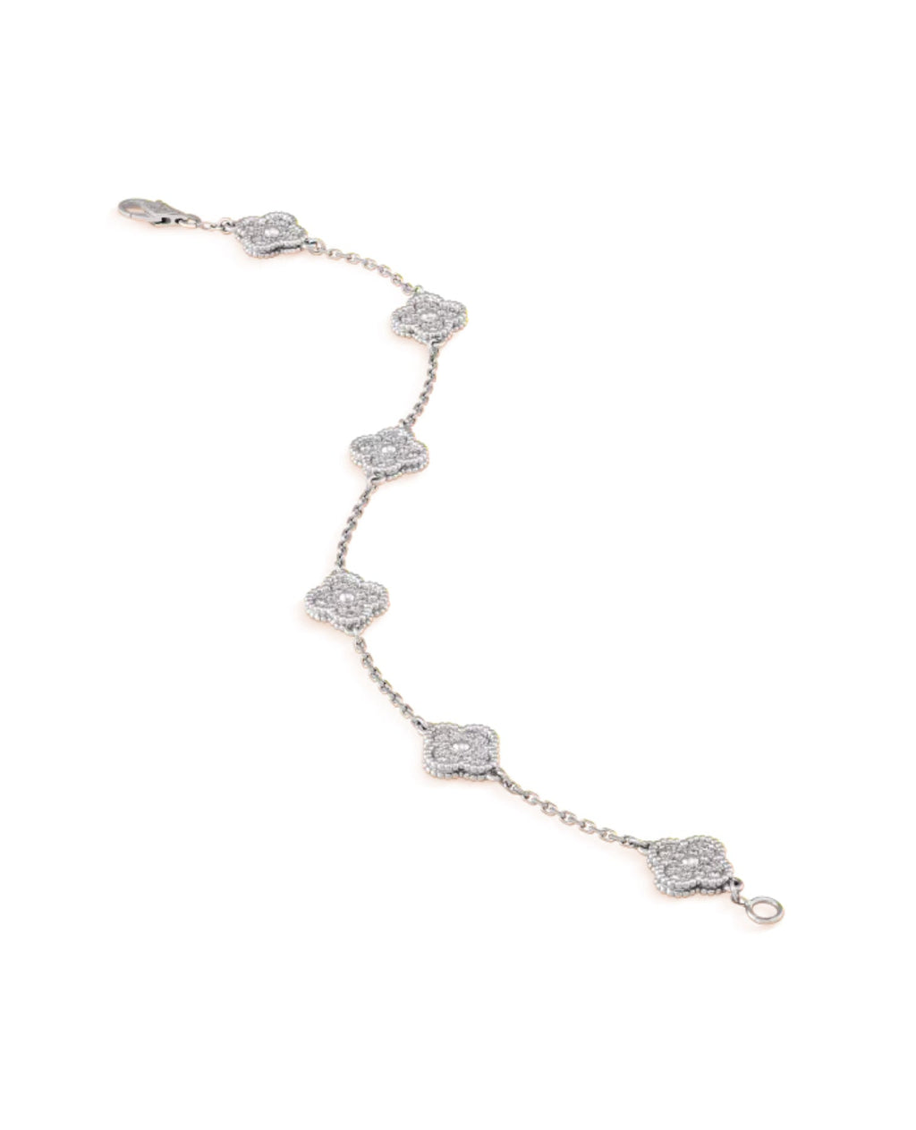 Van Cleef Sweet Alhambra bracelet, 6 motifs, white gold, Diamond
