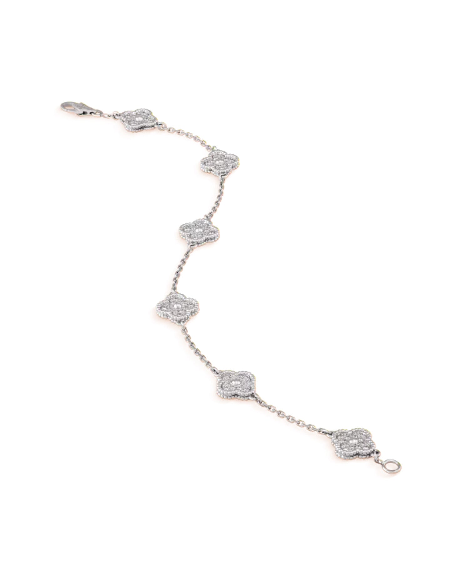 Van Cleef Sweet Alhambra bracelet, 6 motifs, white gold, Diamond
