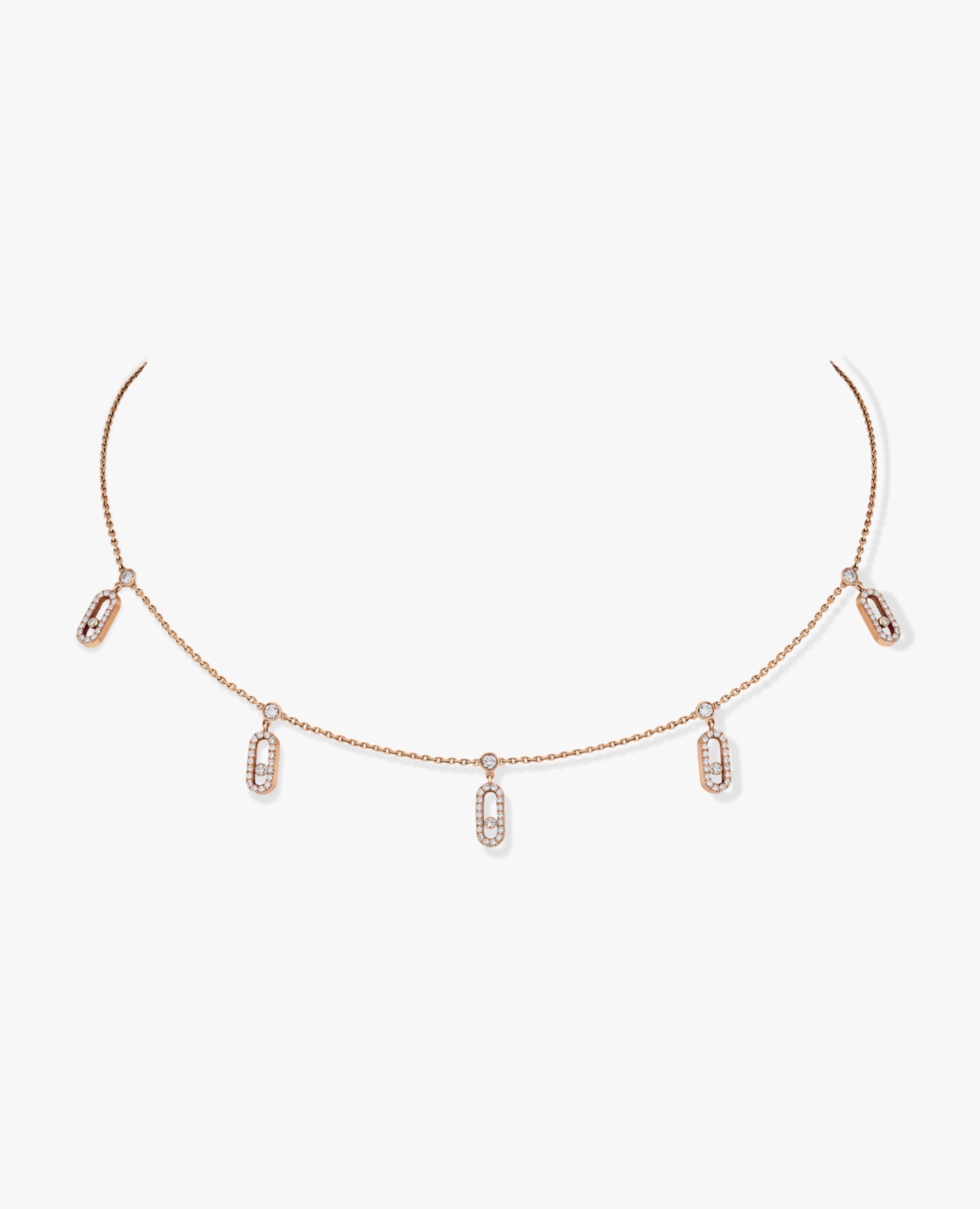 Messika Move Uno Pavé Drop Rose Gold Necklace