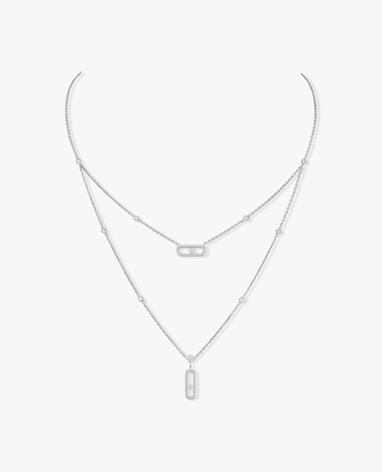 Messika Move Uno 2 Rows Necklace Silver
