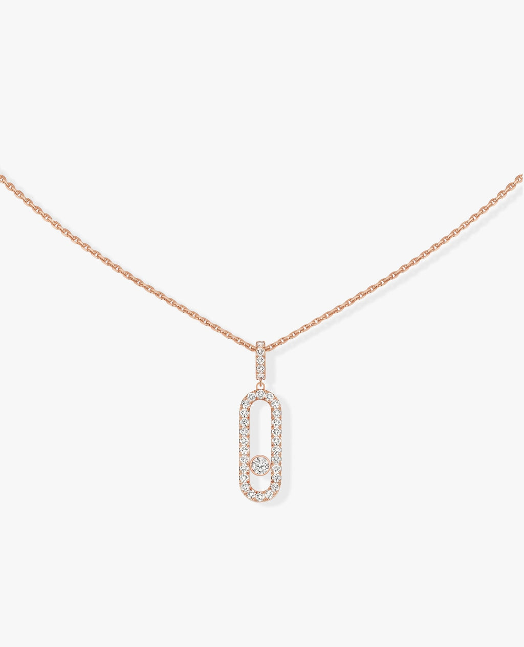 Messika Move Uno Pavé LM Rose Gold Necklace