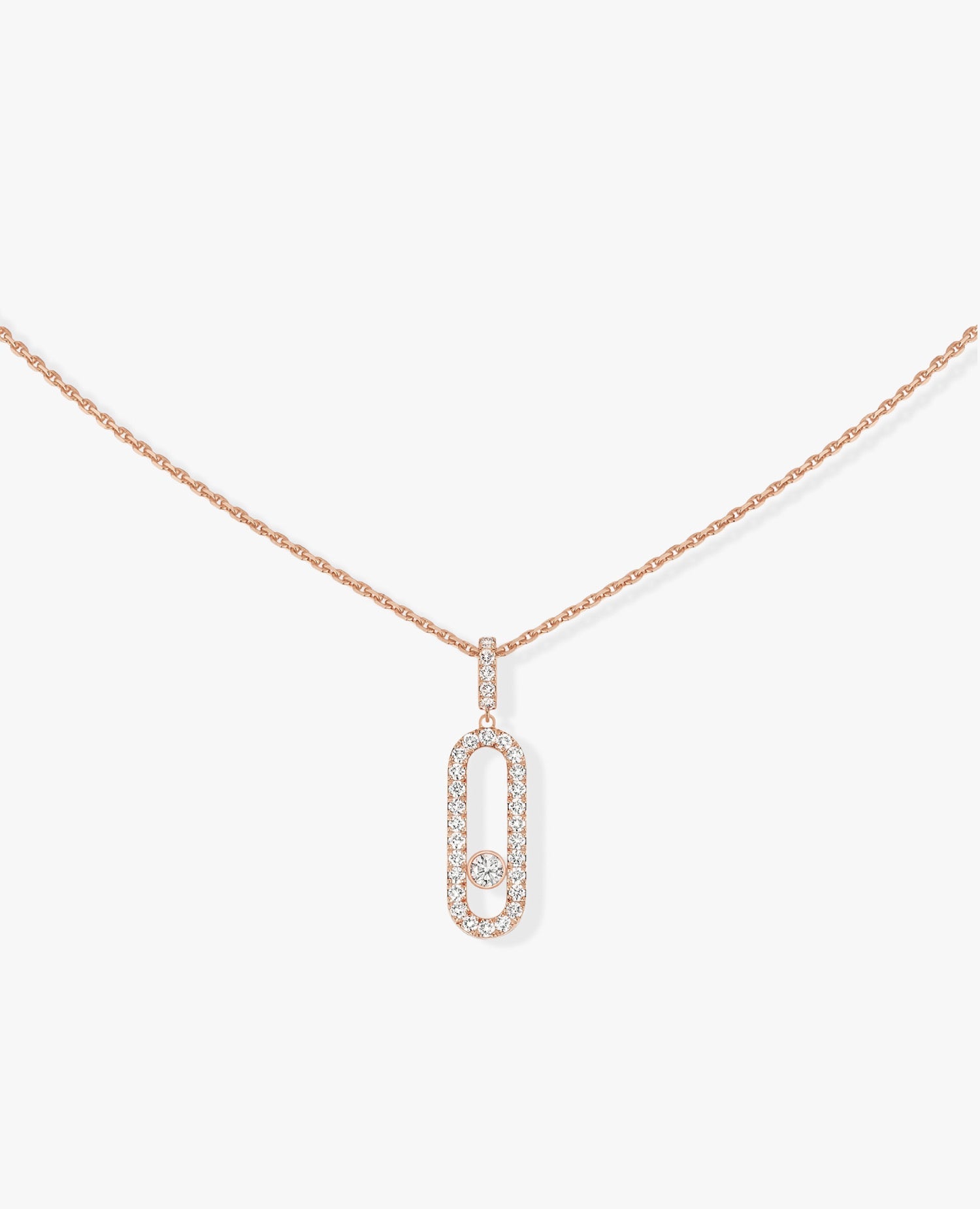 Messika Move Uno Pavé LM Rose Gold Necklace