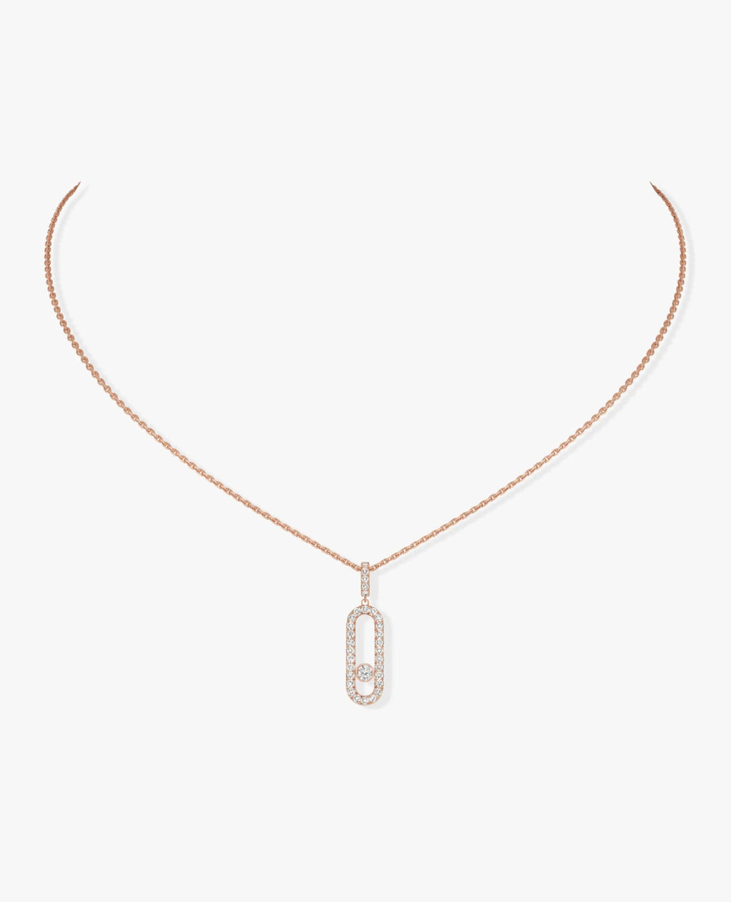 Messika Move Uno Pavé LM Rose Gold Necklace