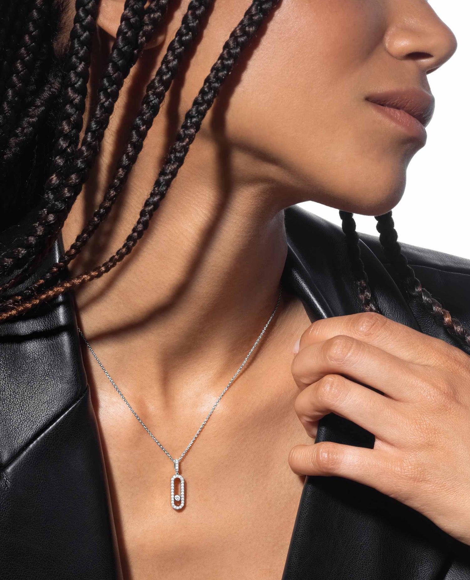 Messika Move Uno Pavé LM Necklace Silver