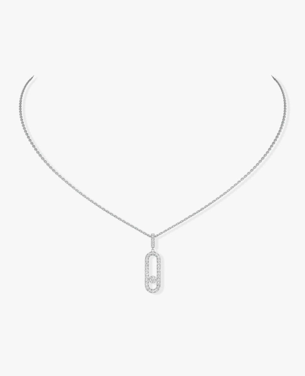 Messika Move Uno Pavé LM Necklace Silver