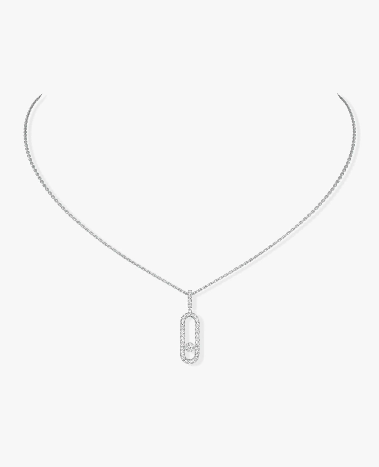 Messika Move Uno Pavé LM Necklace Silver