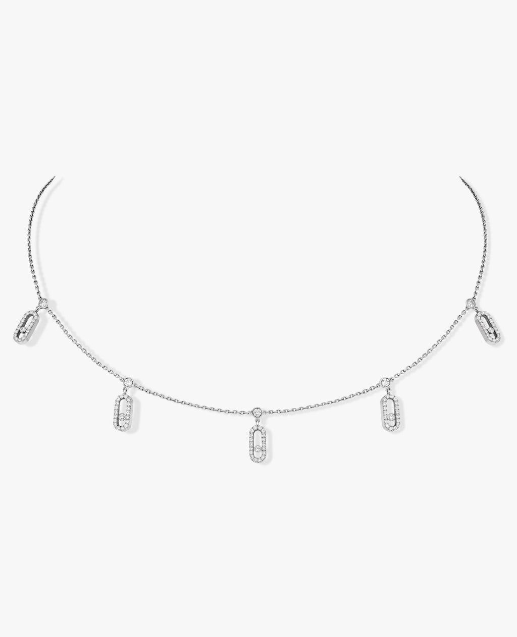 Messika Move Uno Pavé Drop Necklace Silver