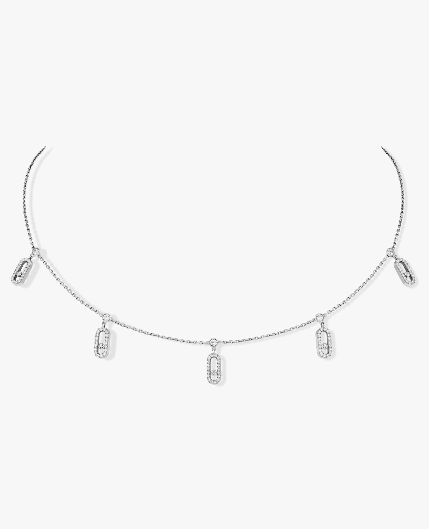 Messika Move Uno Pavé Drop Necklace Silver