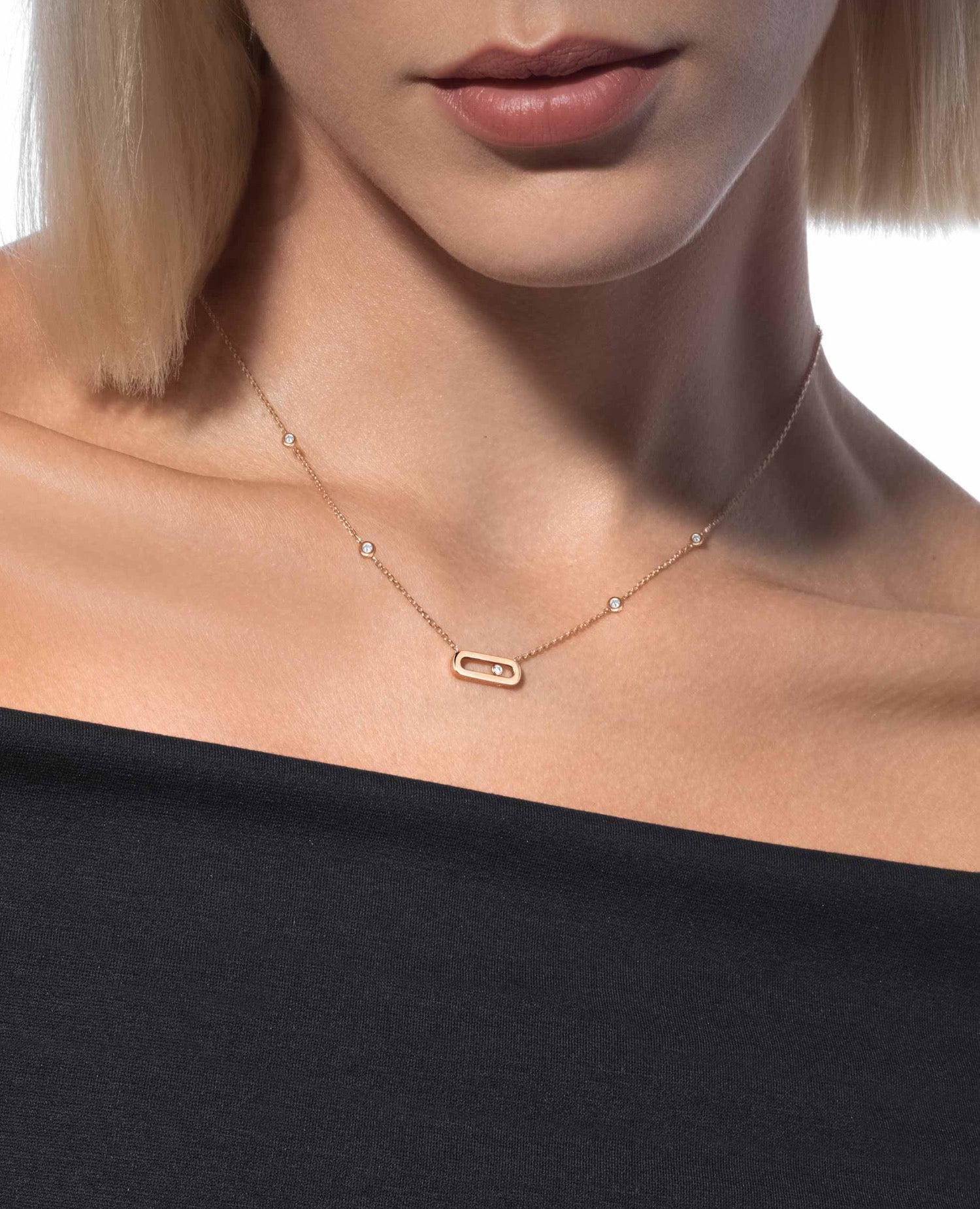 Messika Move Uno Necklace Rose Gold