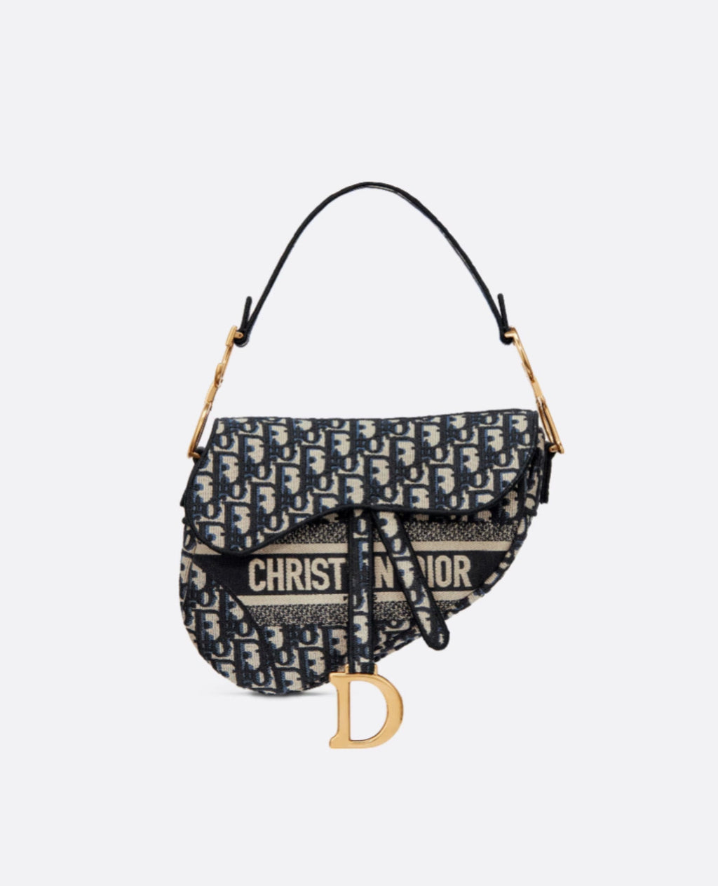 Christian Dior Saddle Bag Blue Motif