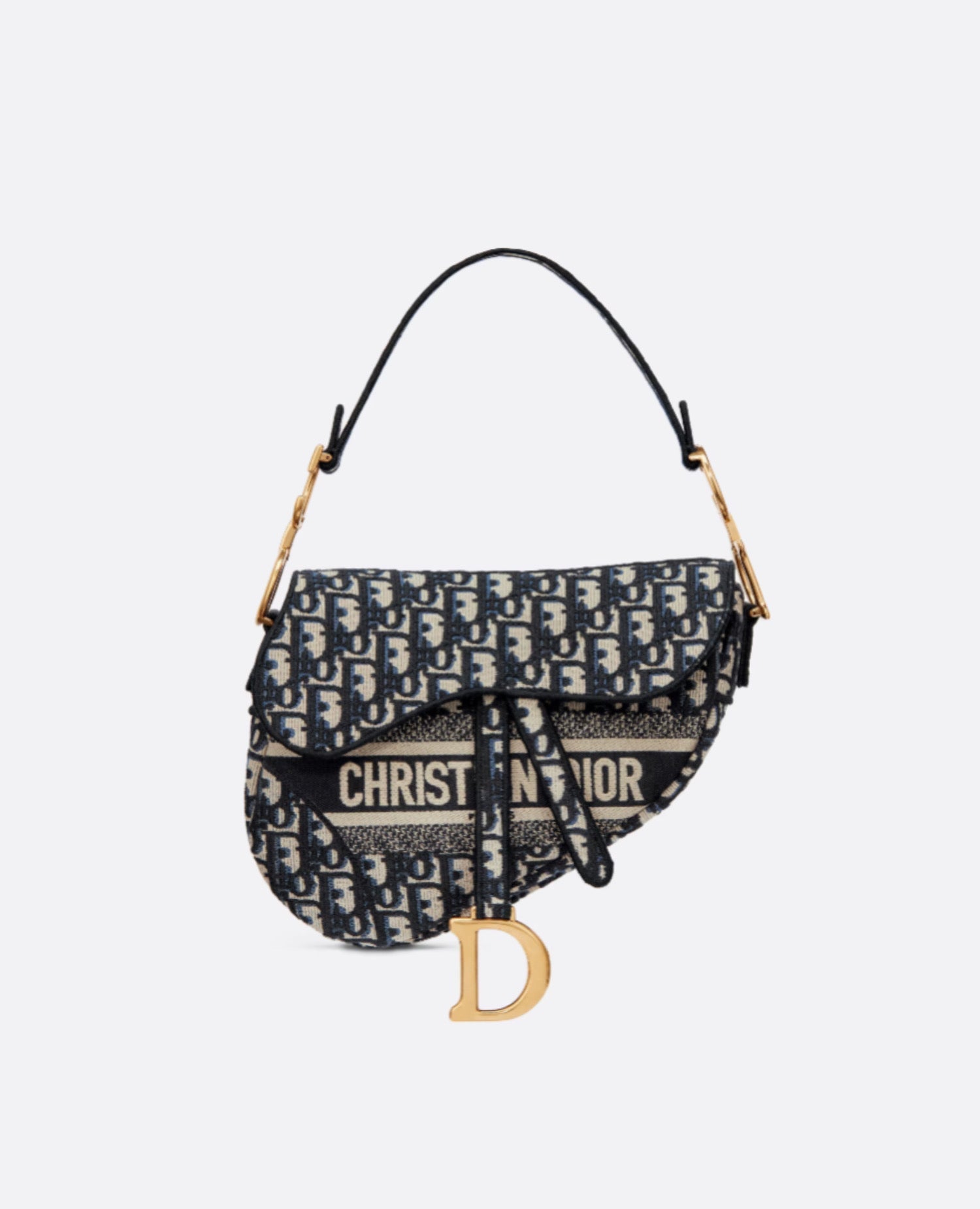 Christian Dior Saddle Bag Blue Motif
