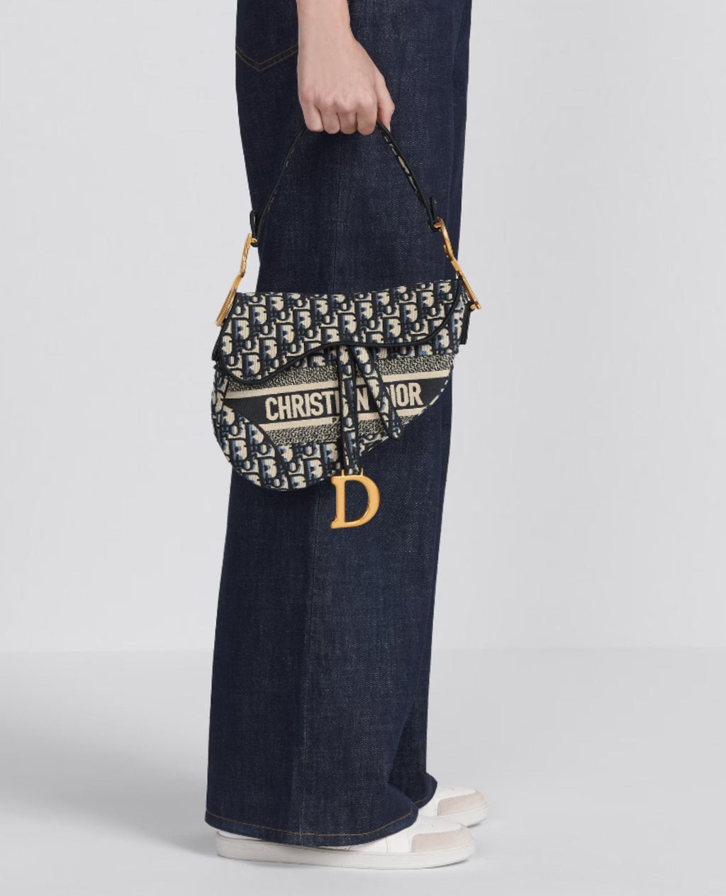 Christian Dior Saddle Bag Blue Motif