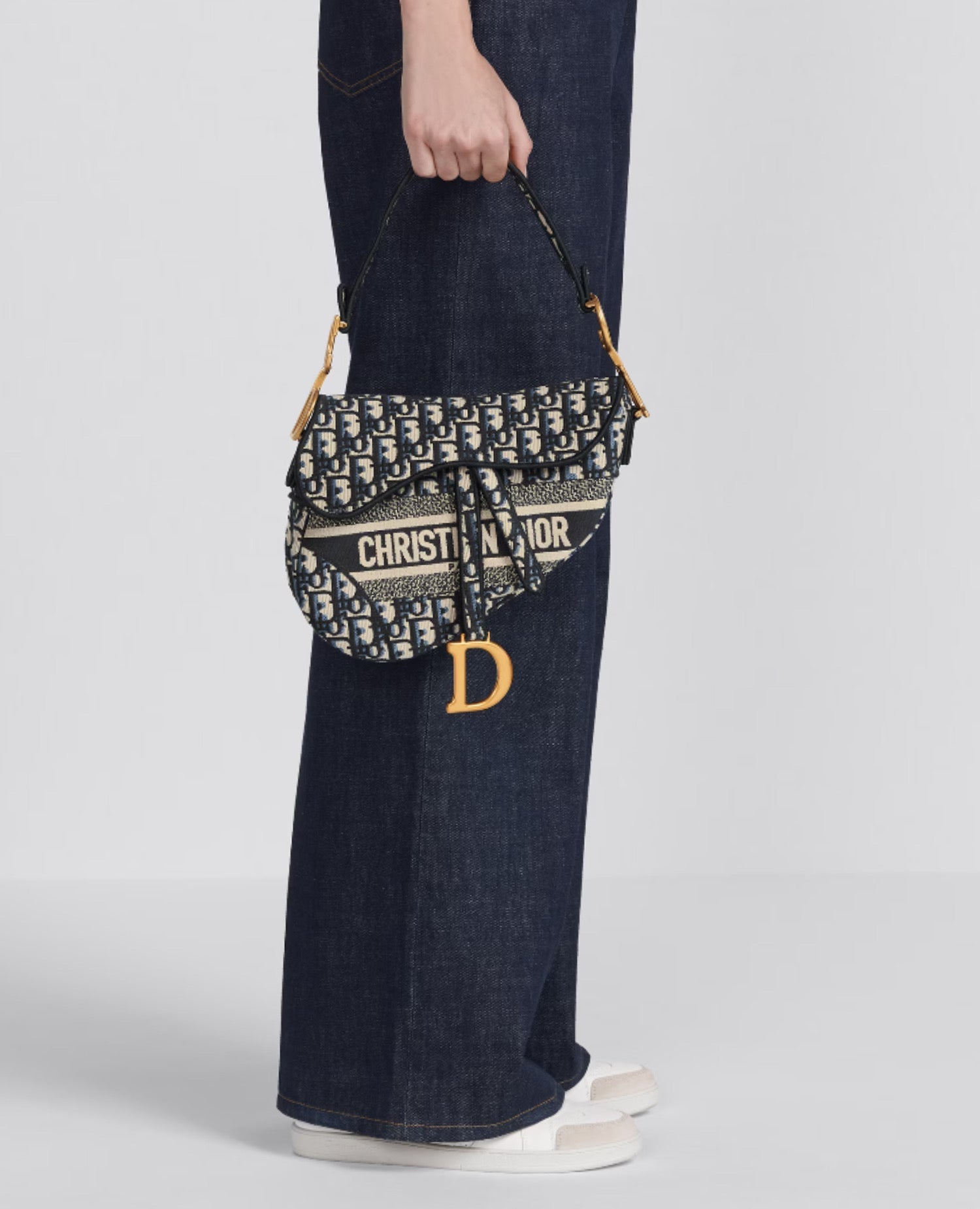 Christian Dior Saddle Bag Blue Motif