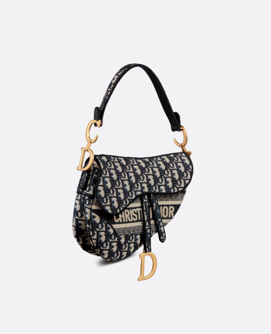 Christian Dior Saddle Bag Blue Motif
